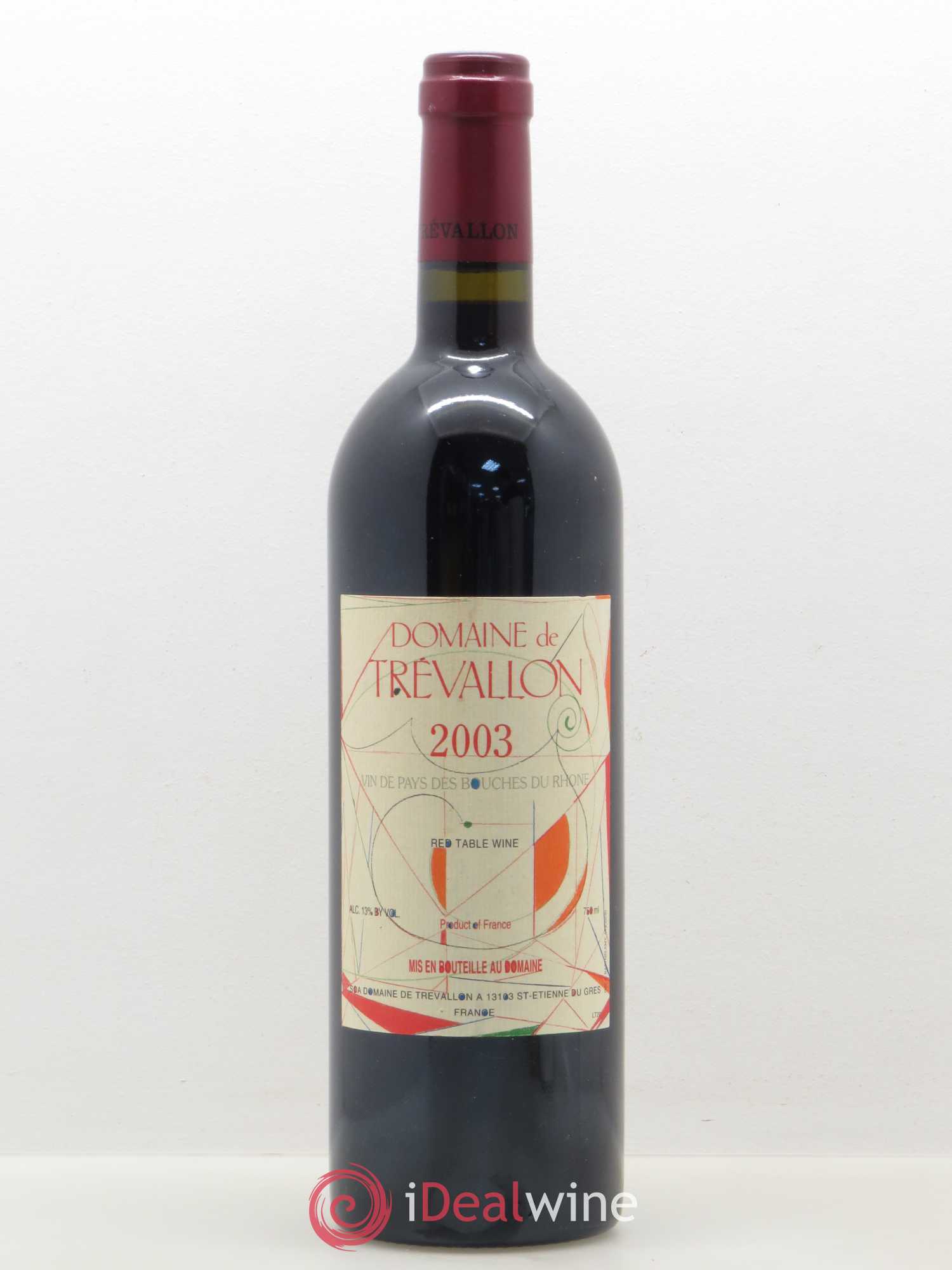 VDP Bouches du Rhône Trévallon (Domaine de) Eloi Dürrbach 2003 - Lot de 1 bouteille - 0