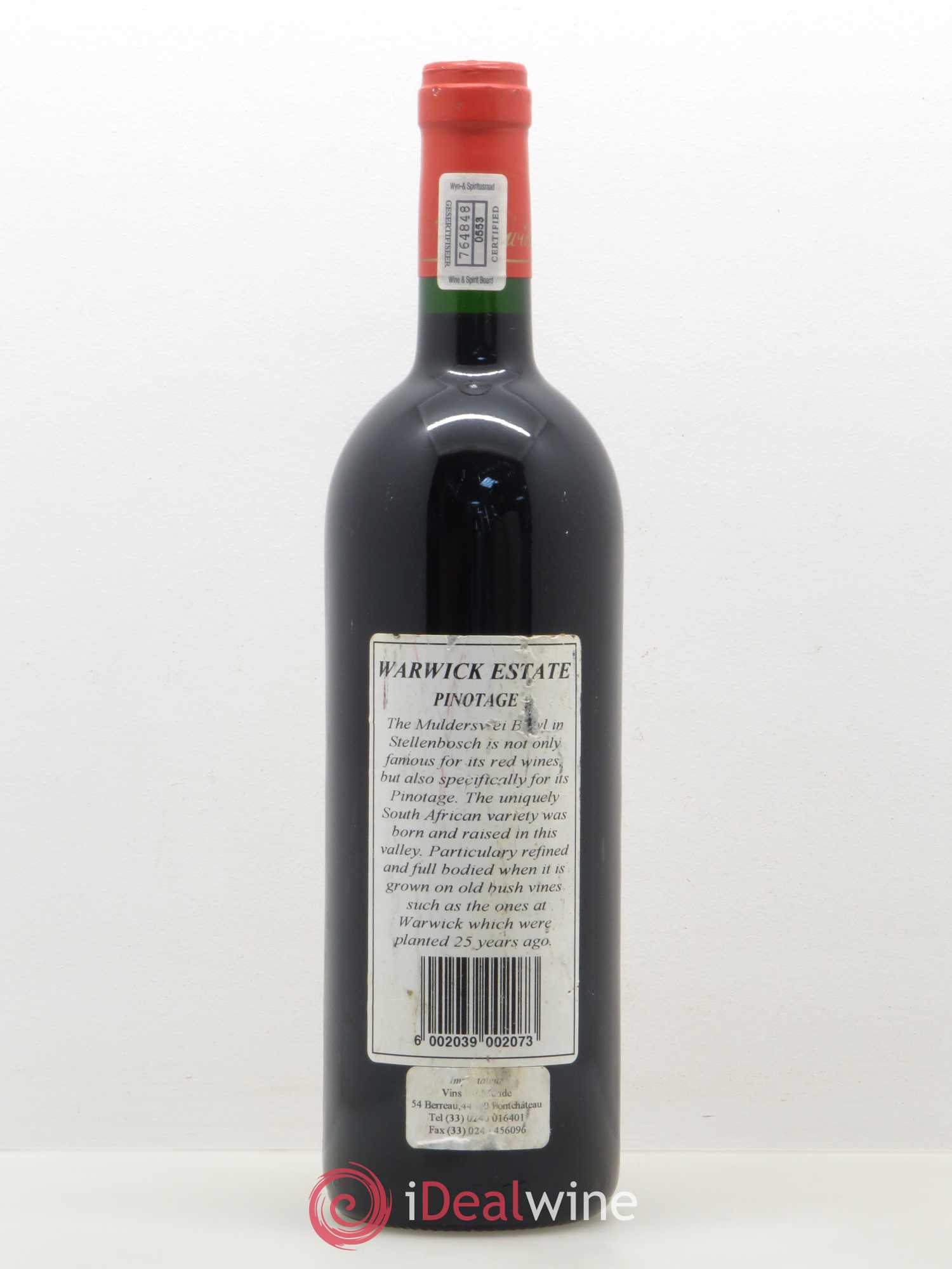 Vins Etrangers Stellenbosch Warwick Estate Farm  Pinotage 1997 - Lotto di 1 bottiglia - 1