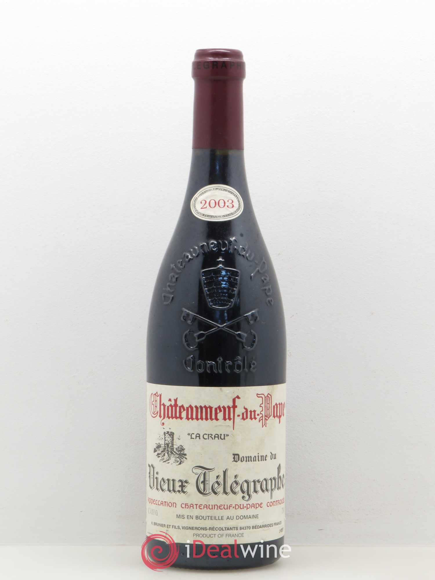 Châteauneuf-du-Pape Vieux Télégraphe (Domaine du) Vignobles Brunier 2003 - Lot de 1 bouteille - 0