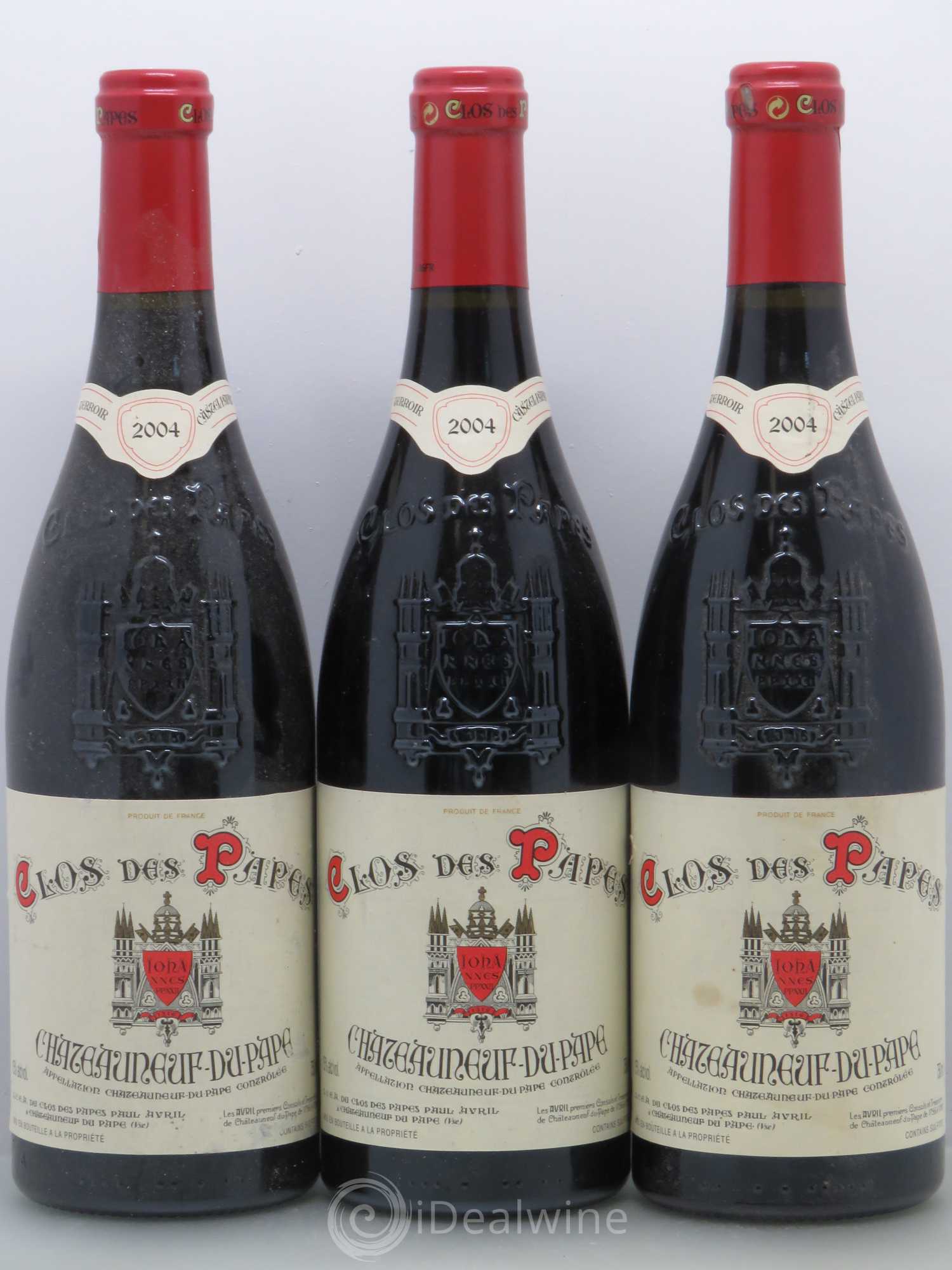 Châteauneuf-du-Pape Clos des Papes - Paul Avril 2004 - Lot de 3 bouteilles - 0