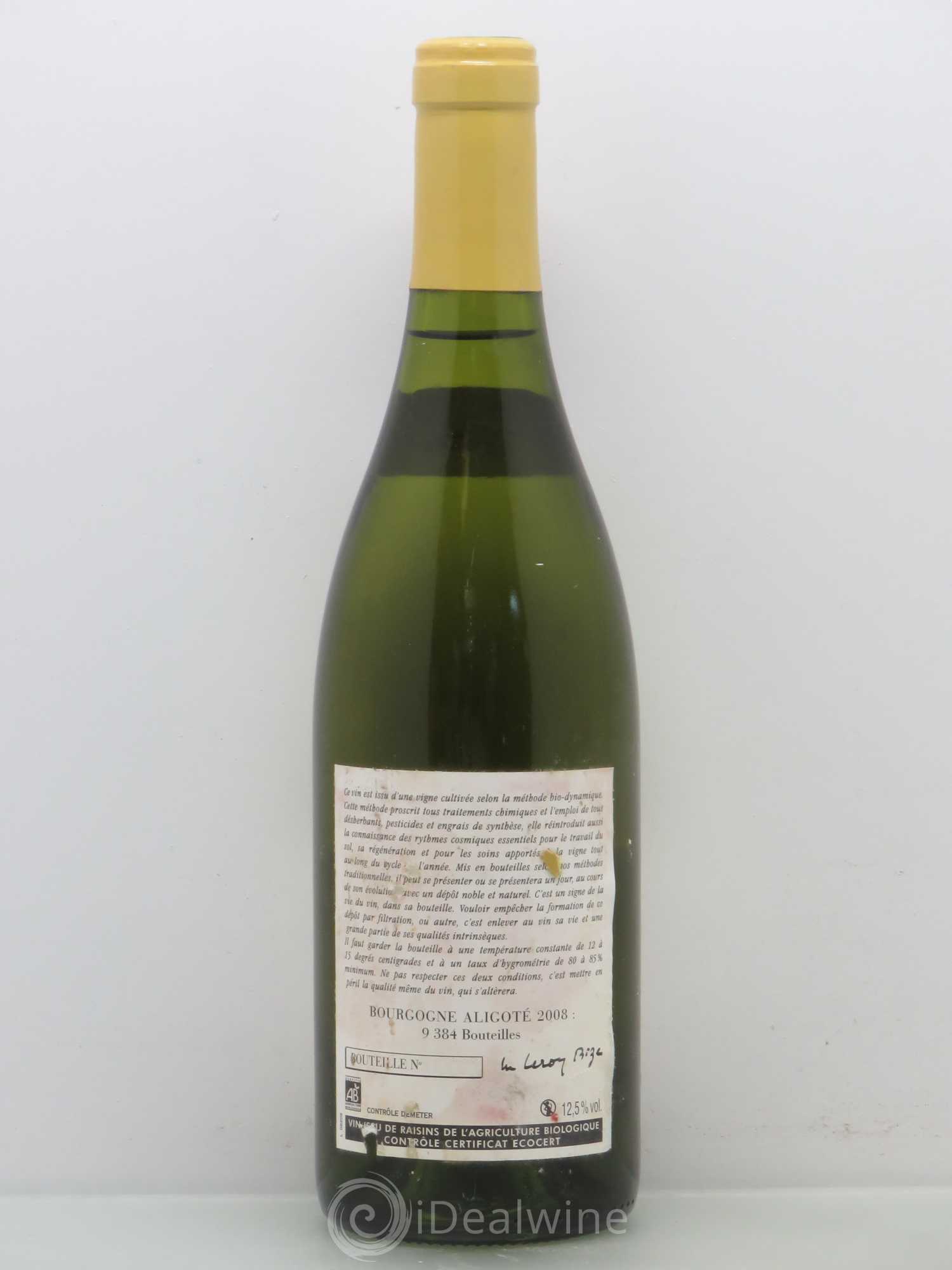 Bourgogne Aligoté Leroy (Domaine) 2008 - Lot de 1 bouteille - 1