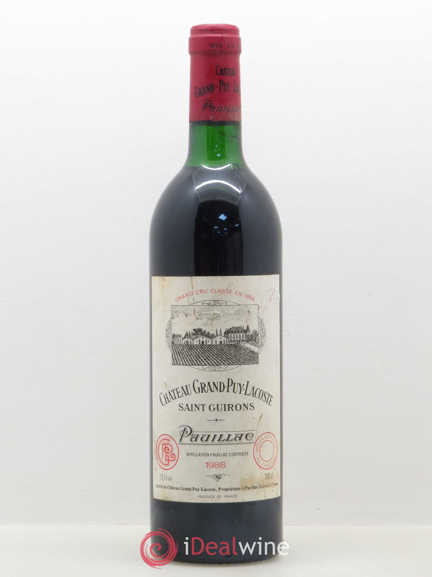 Château Grand Puy Lacoste 5ème Grand Cru Classé 1988 - Lot de 1 bouteille - 0
