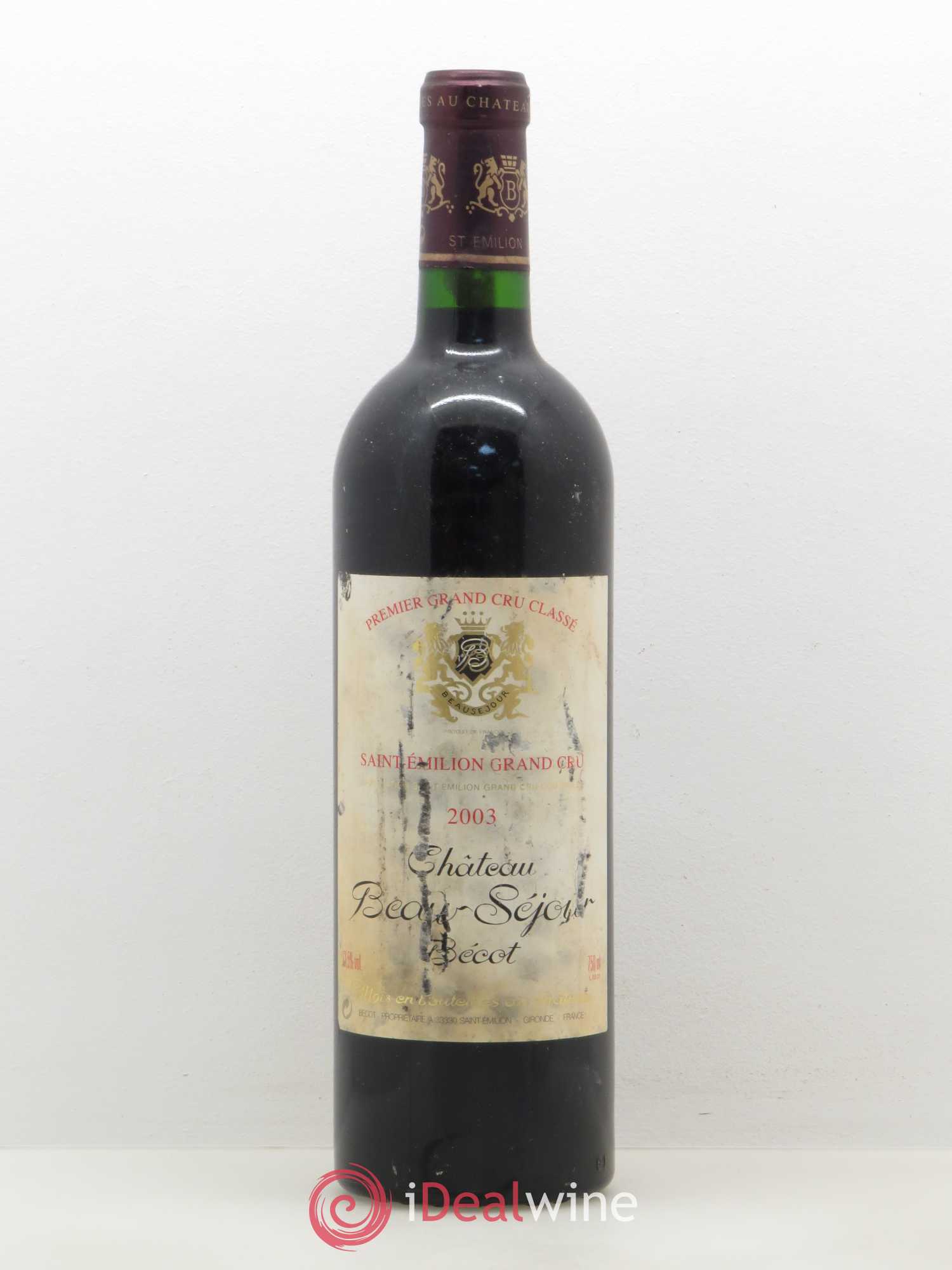 Château Beau-Séjour Bécot 1er Grand Cru Classé B 2003 - Lot de 1 bouteille - 0