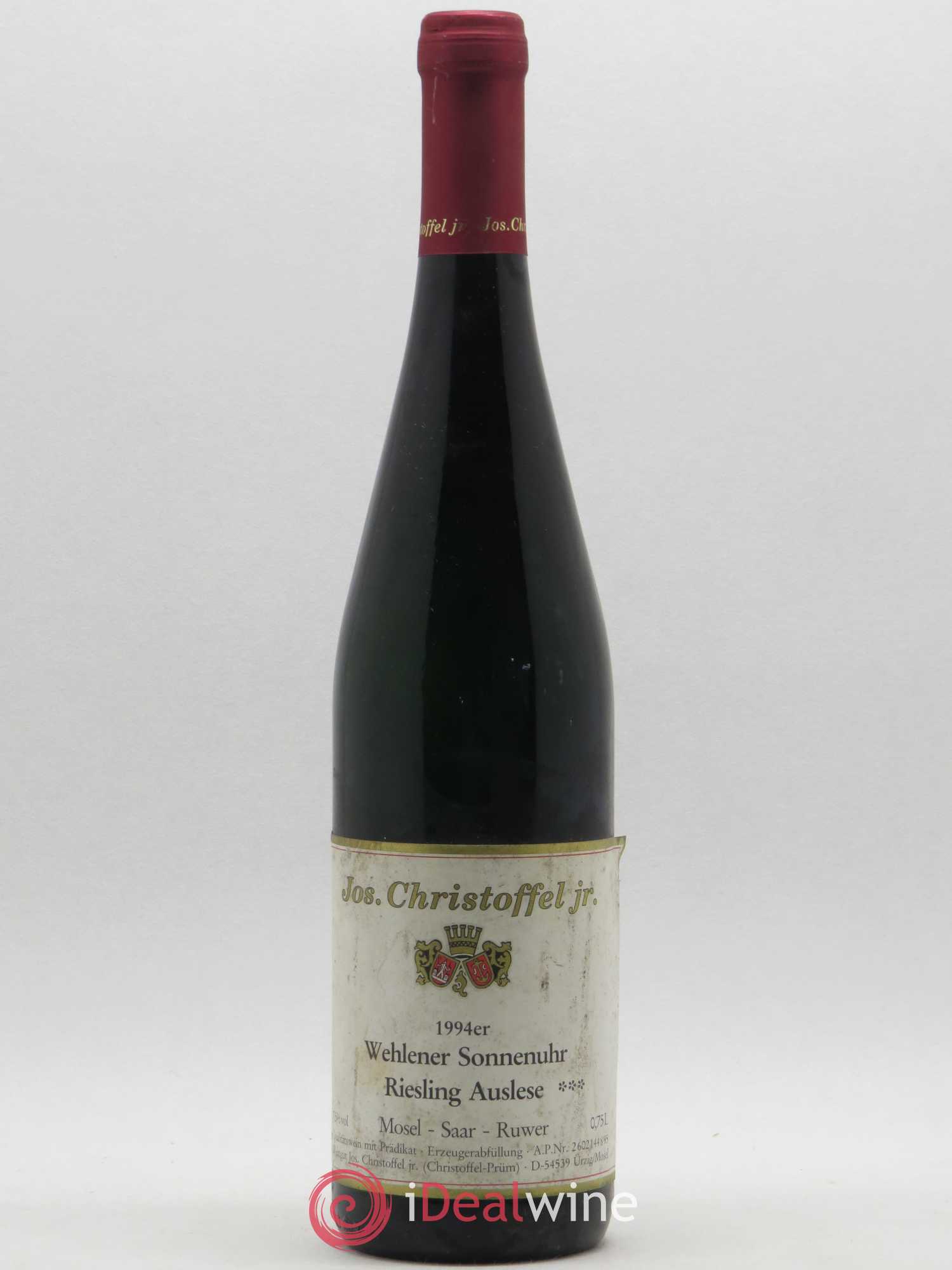 Allemagne Rheingau Wehlener Sonnenuhr Auslese Jos Christoffel 1994 - Posten von 1 Flasche - 0