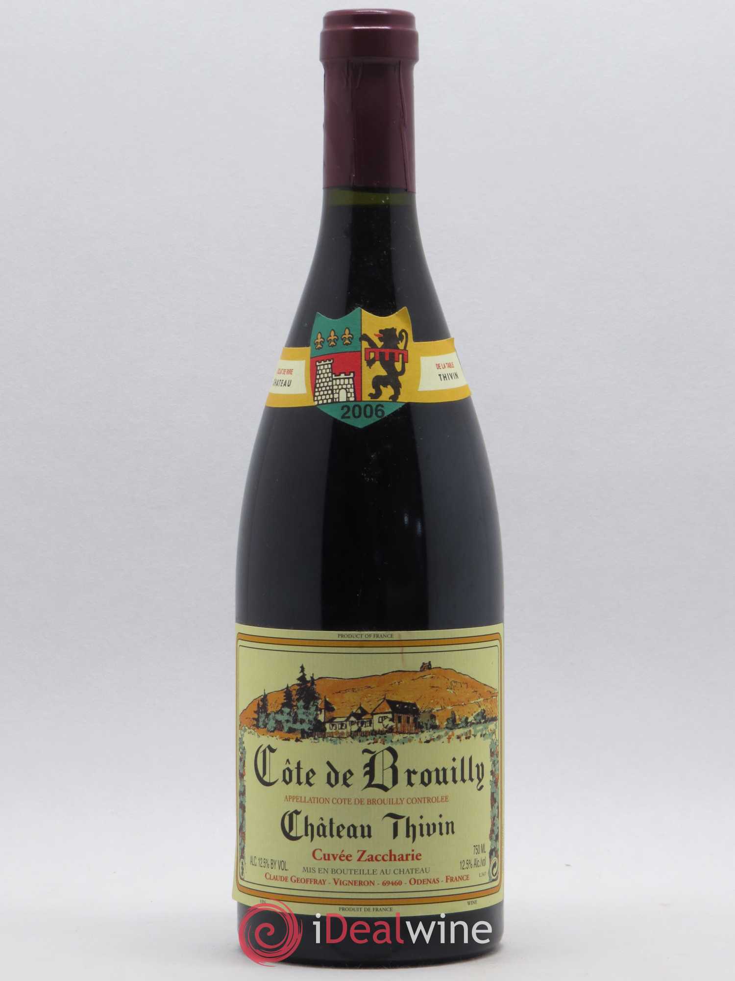 Côte de Brouilly Cuvée Zaccharie Château Thivin 2006 - Lot de 1 bouteille - 0