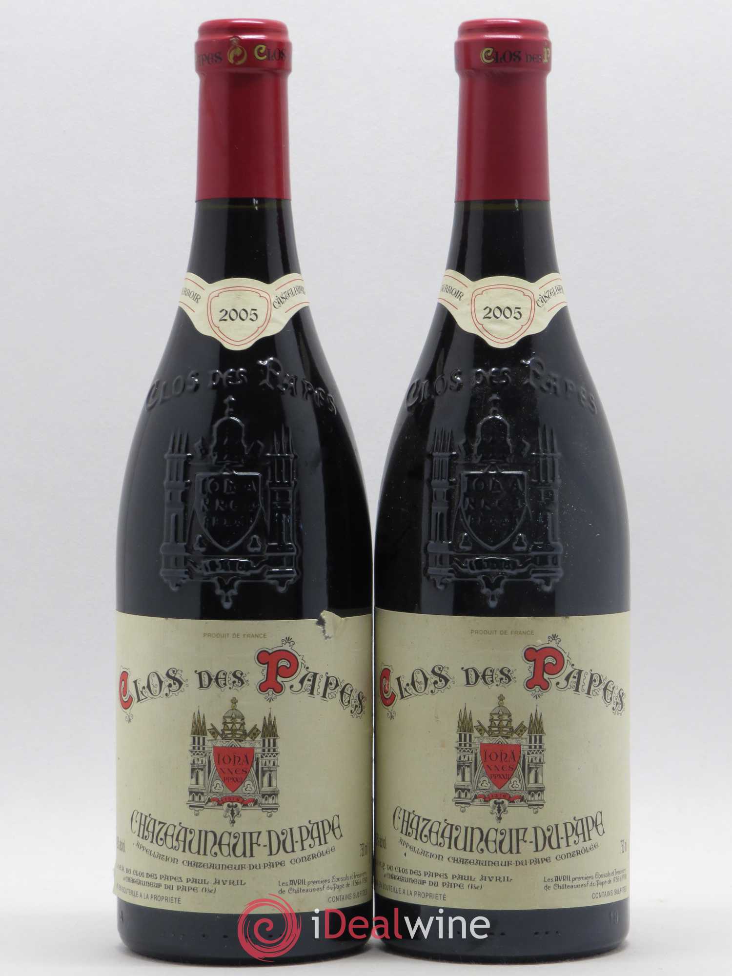Châteauneuf-du-Pape Clos des Papes - Paul Avril 2005 - Lot de 2 bouteilles - 0