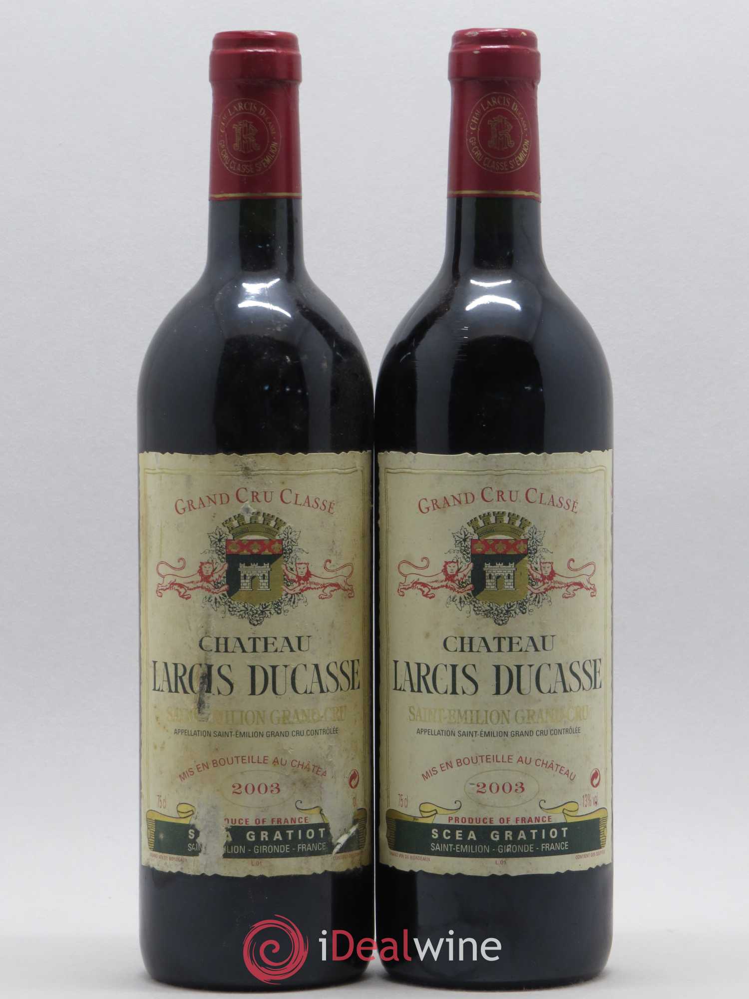 Château Larcis Ducasse 1er Grand Cru Classé B 2003 - Lot de 2 bouteilles - 0