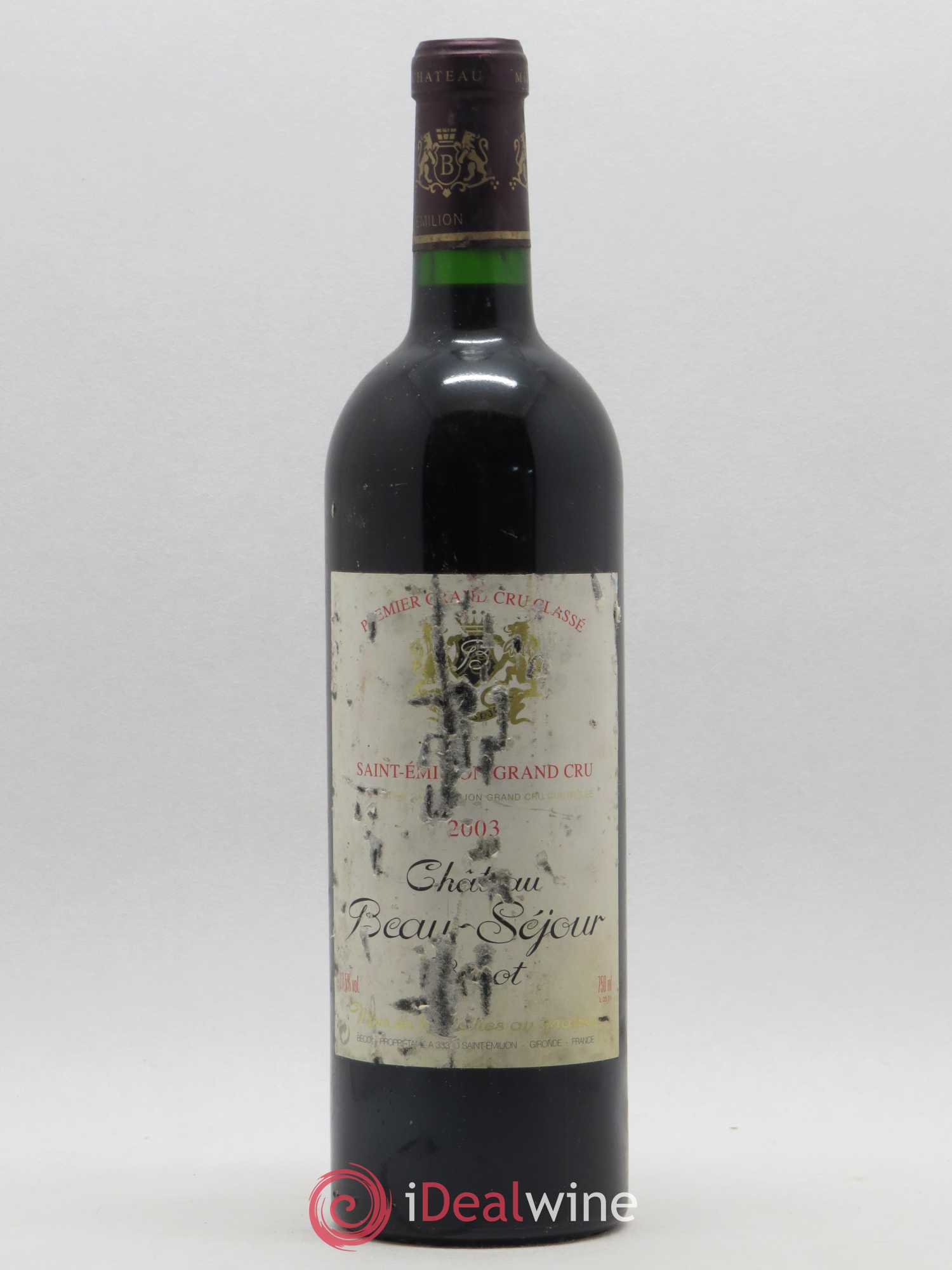 Château Beau-Séjour Bécot 1er Grand Cru Classé B 2003 - Lot de 1 bouteille - 0