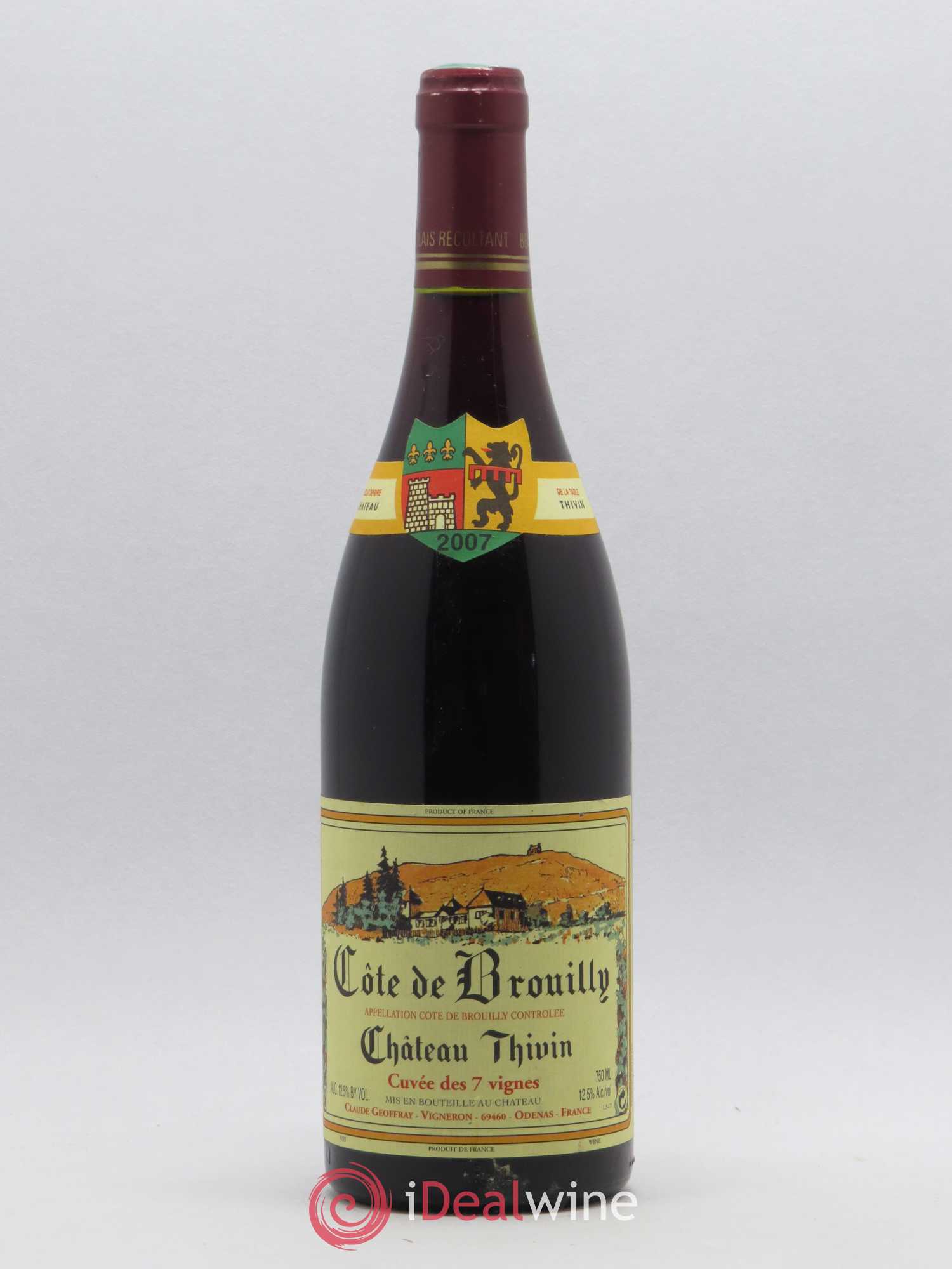 Côte de Brouilly Les 7 Vignes Château Thivin 2007 - Lot de 1 bouteille - 0