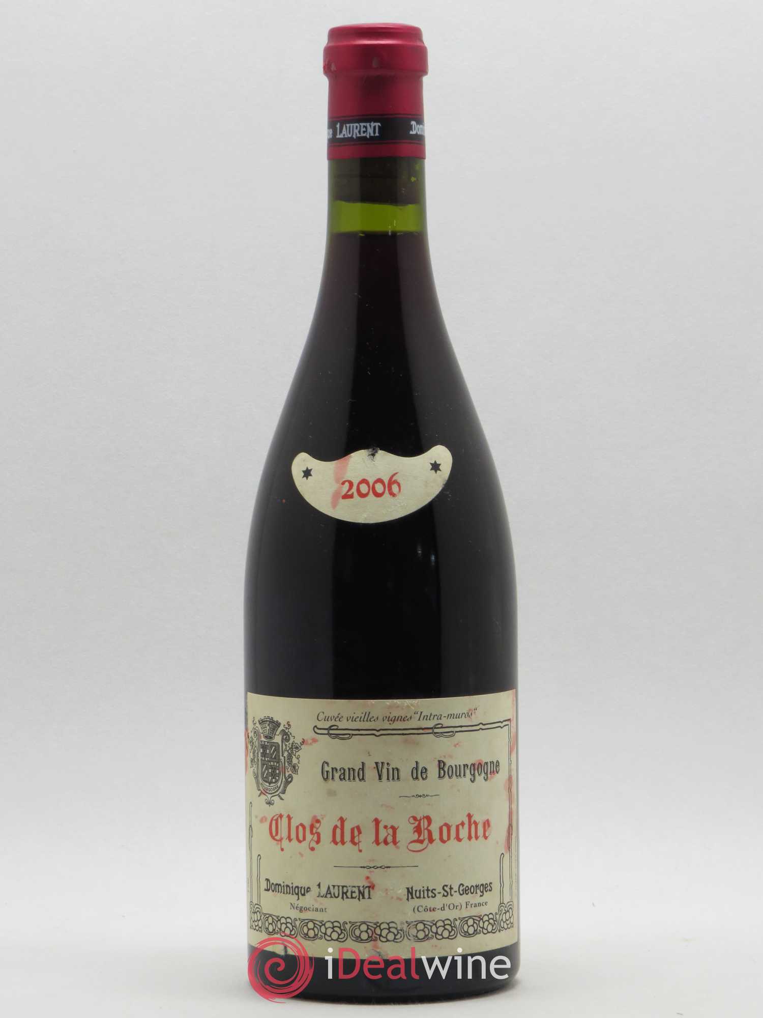 Clos de la Roche Grand Cru Vieilles vignes Intra-muros Dominique Laurent Intra muros 2006 - Lot de 1 bouteille - 0
