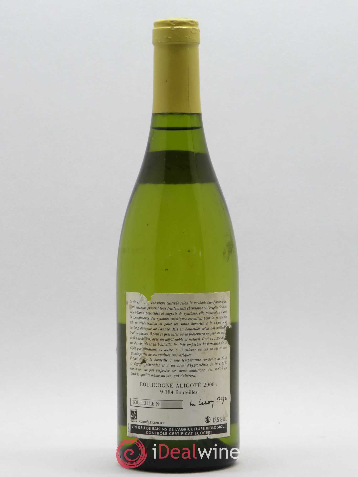 Bourgogne Aligoté Leroy (Domaine) 2008 - Lot of 1 bottle - 1