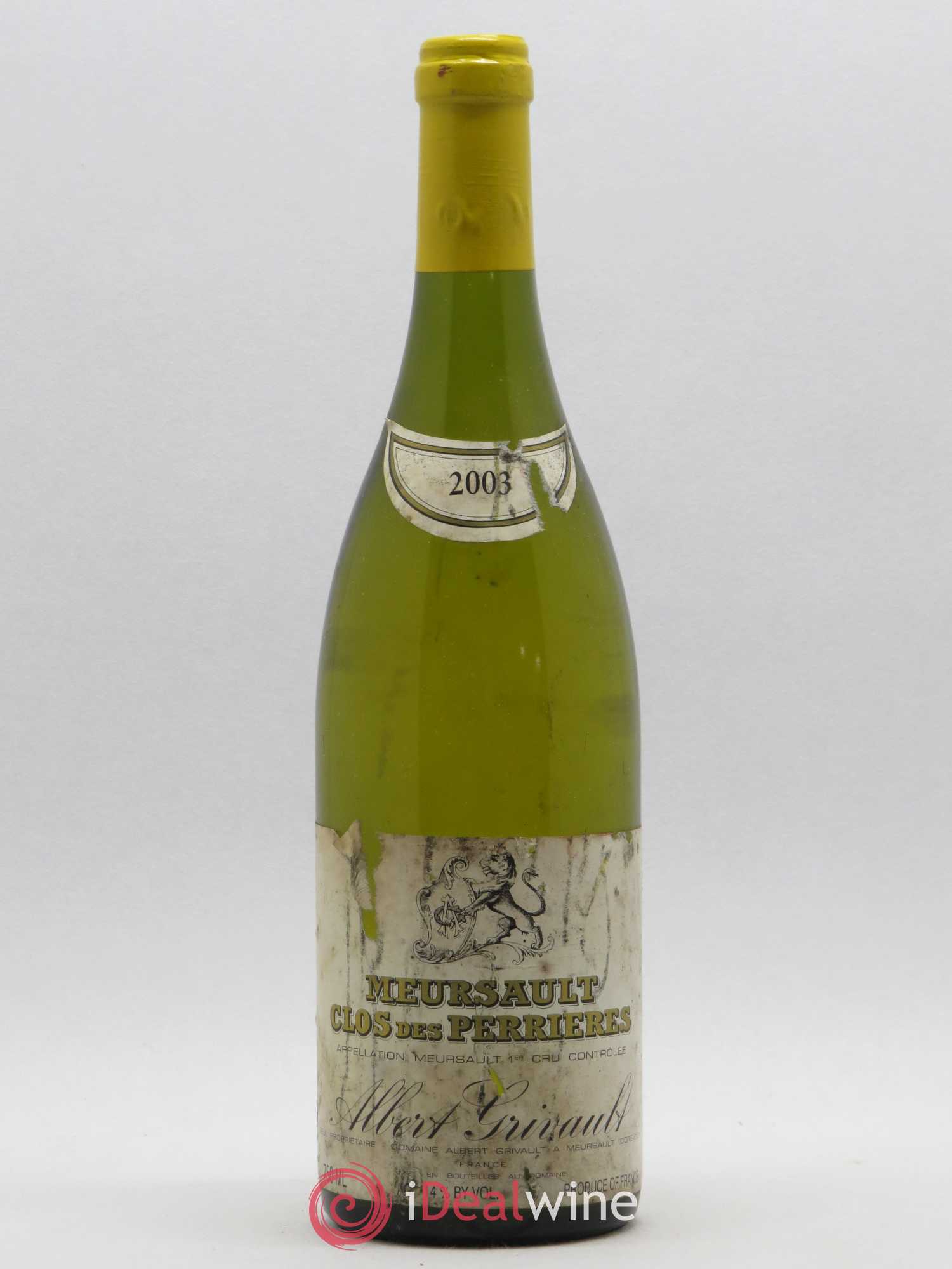Meursault 1er Cru Clos des Perrières Monopole Albert Grivault 2003 - Lot de 1 bouteille - 0