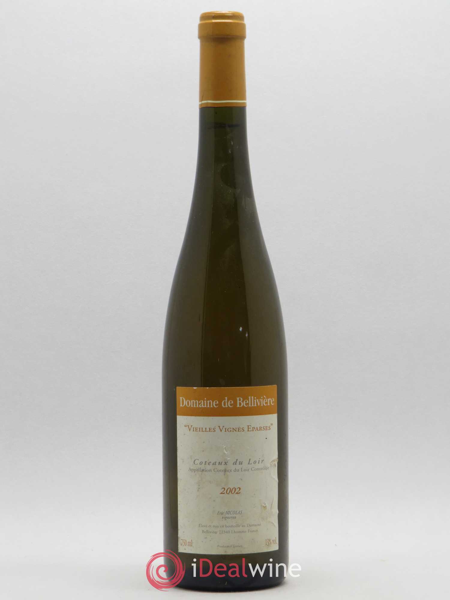 Coteaux du Loir Vieilles Vignes Eparses Domaine de Bellivière 2002 - Lot de 1 bouteille - 0