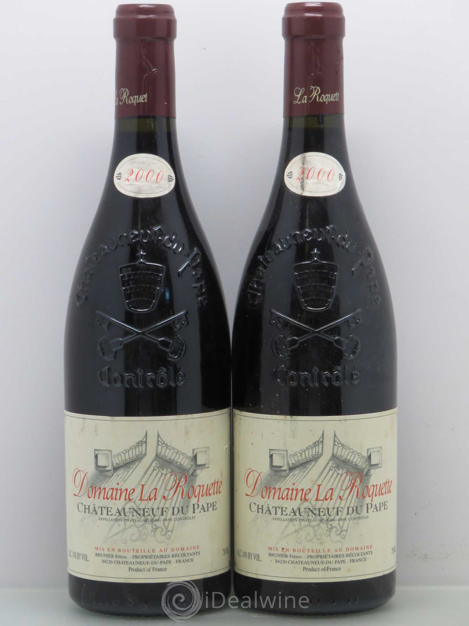 Châteauneuf-du-Pape La Roquète - Anciennement La Roquette (Domaine de) Vignobles Brunier 2000 - Lot de 2 bouteilles - 0