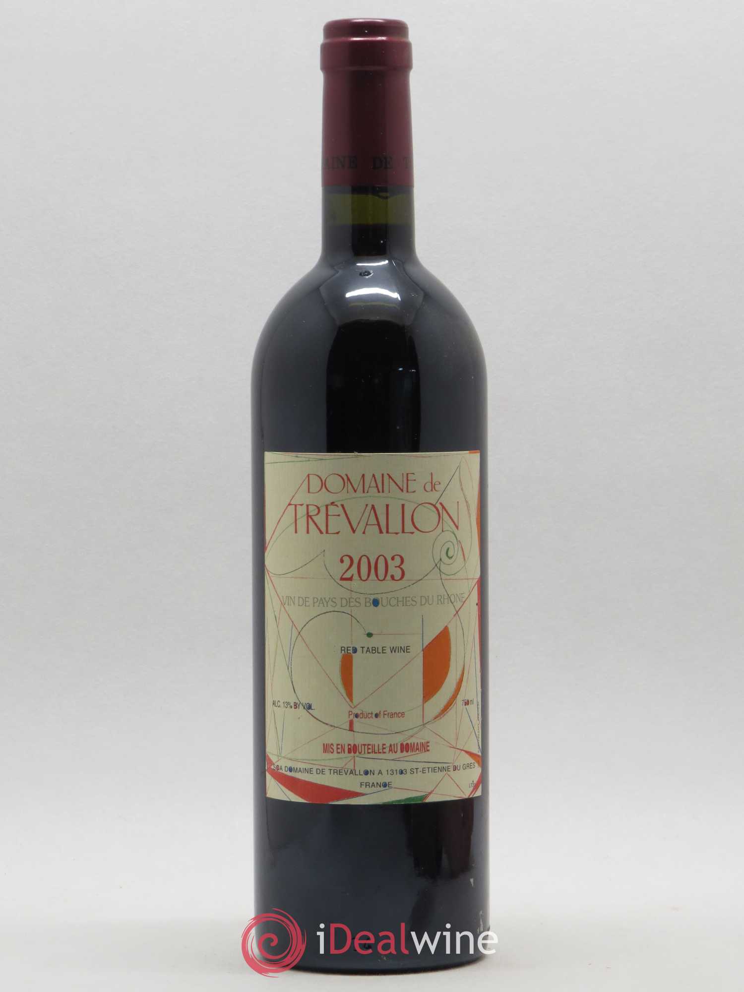 VDP Bouches du Rhône Trévallon (Domaine de) Eloi Dürrbach 2003 - Lot de 1 bouteille - 0