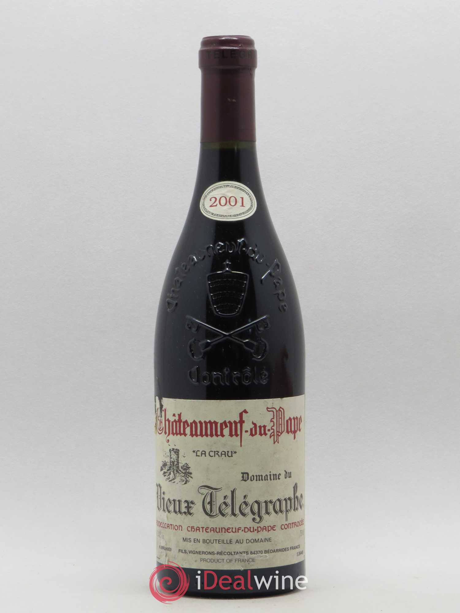 Châteauneuf-du-Pape Vieux Télégraphe (Domaine du) Vignobles Brunier 2001 - Lot de 1 bouteille - 0