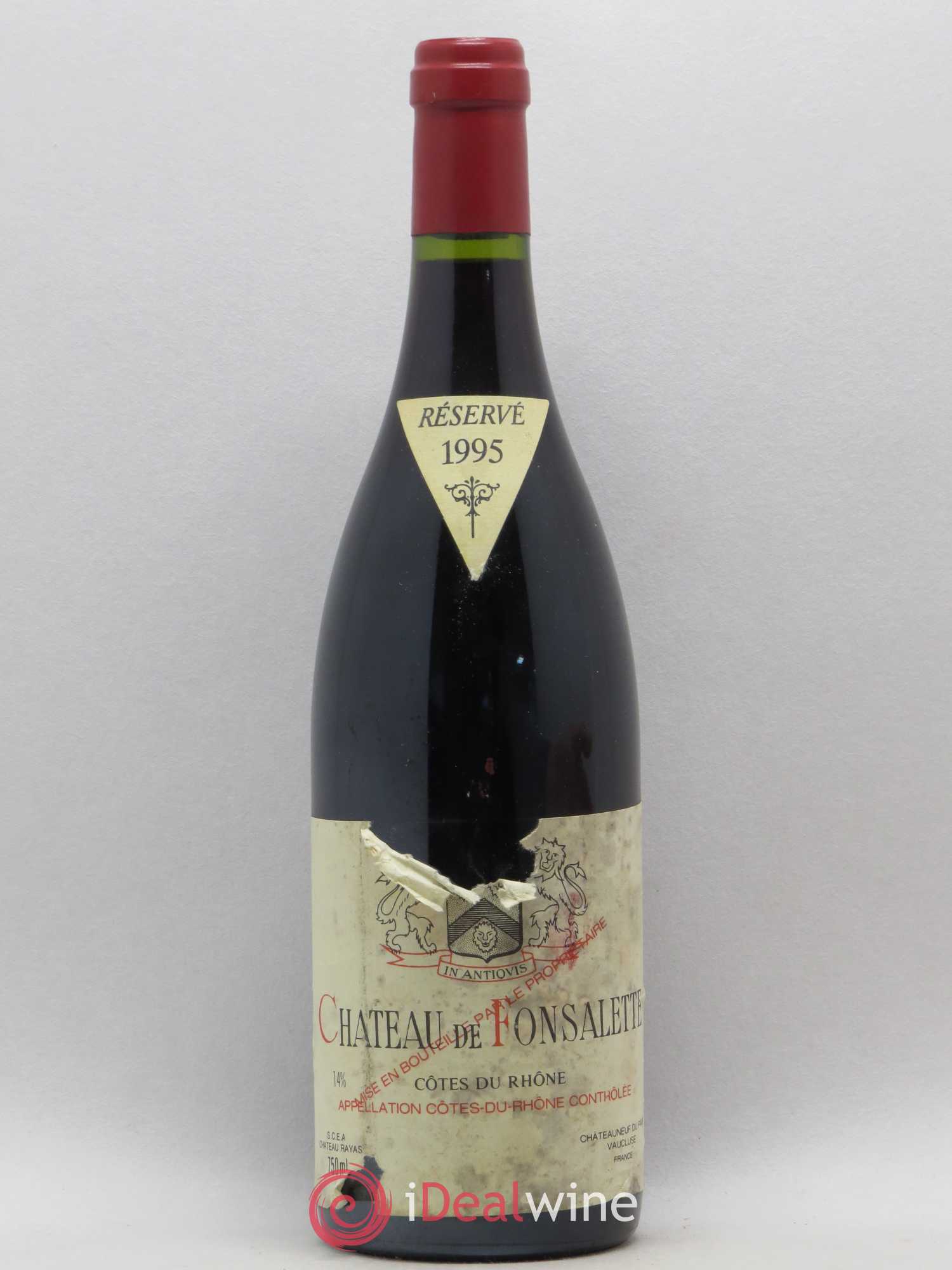 Côtes-du-Rhône Château de Fonsalette Emmanuel Reynaud 1995 - Lot de 1 bouteille - 0