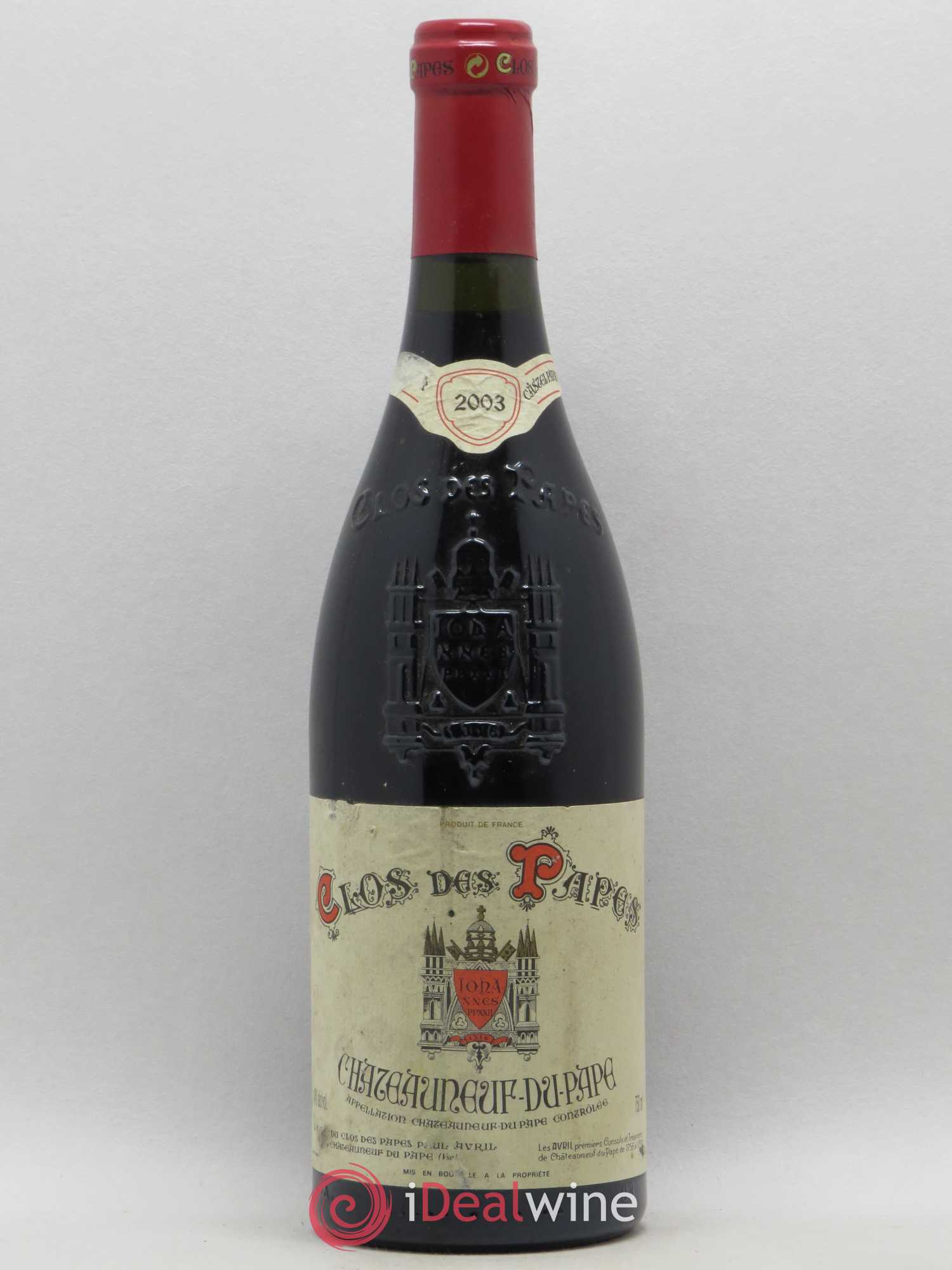 Châteauneuf-du-Pape Clos des Papes - Paul Avril 2003 - Lot de 1 bouteille - 0