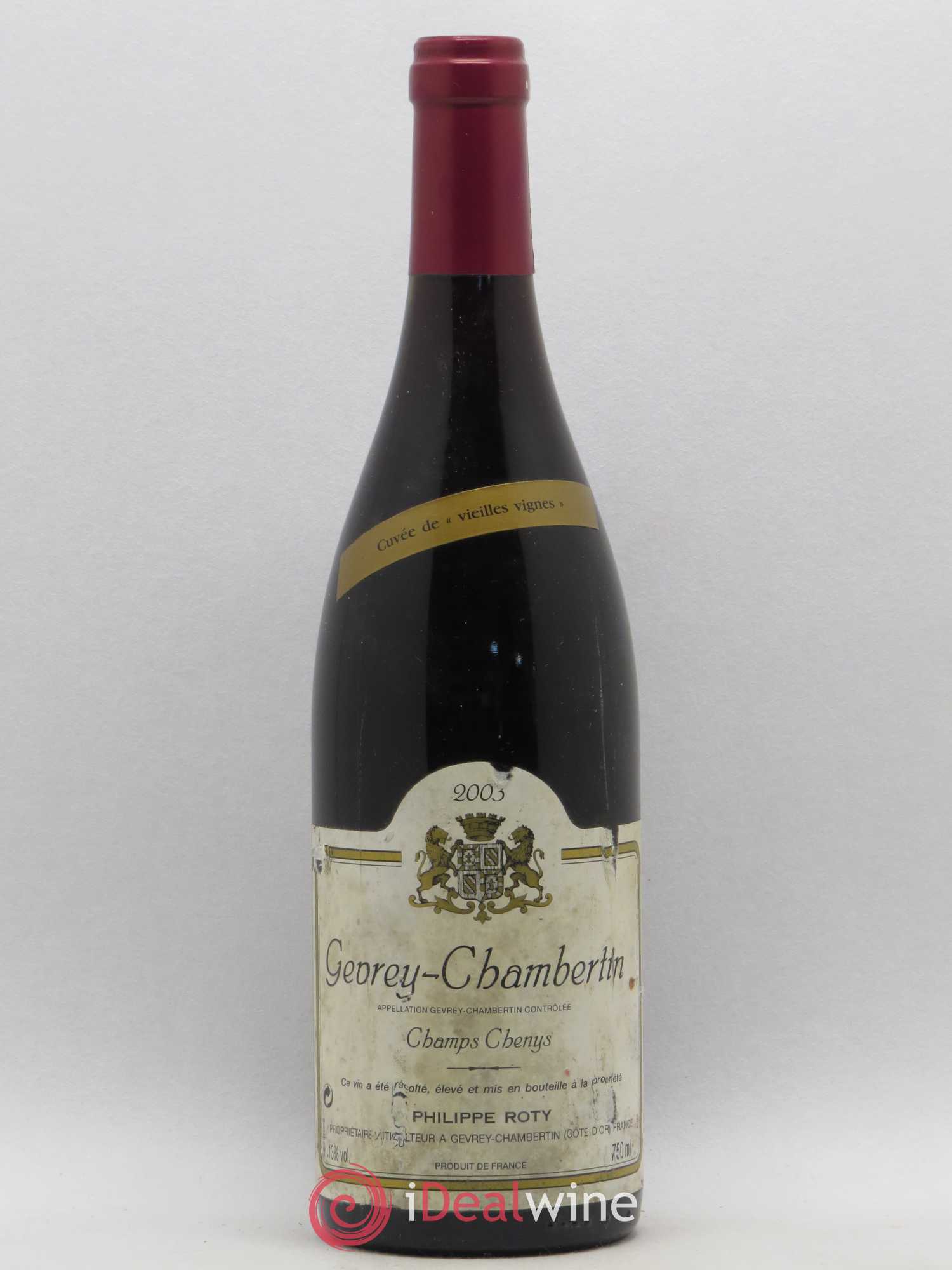 Gevrey-Chambertin Cuvée de Champs-Chenys Vieilles vignes Philippe Roty 2003 - Posten von 1 Flasche - 0