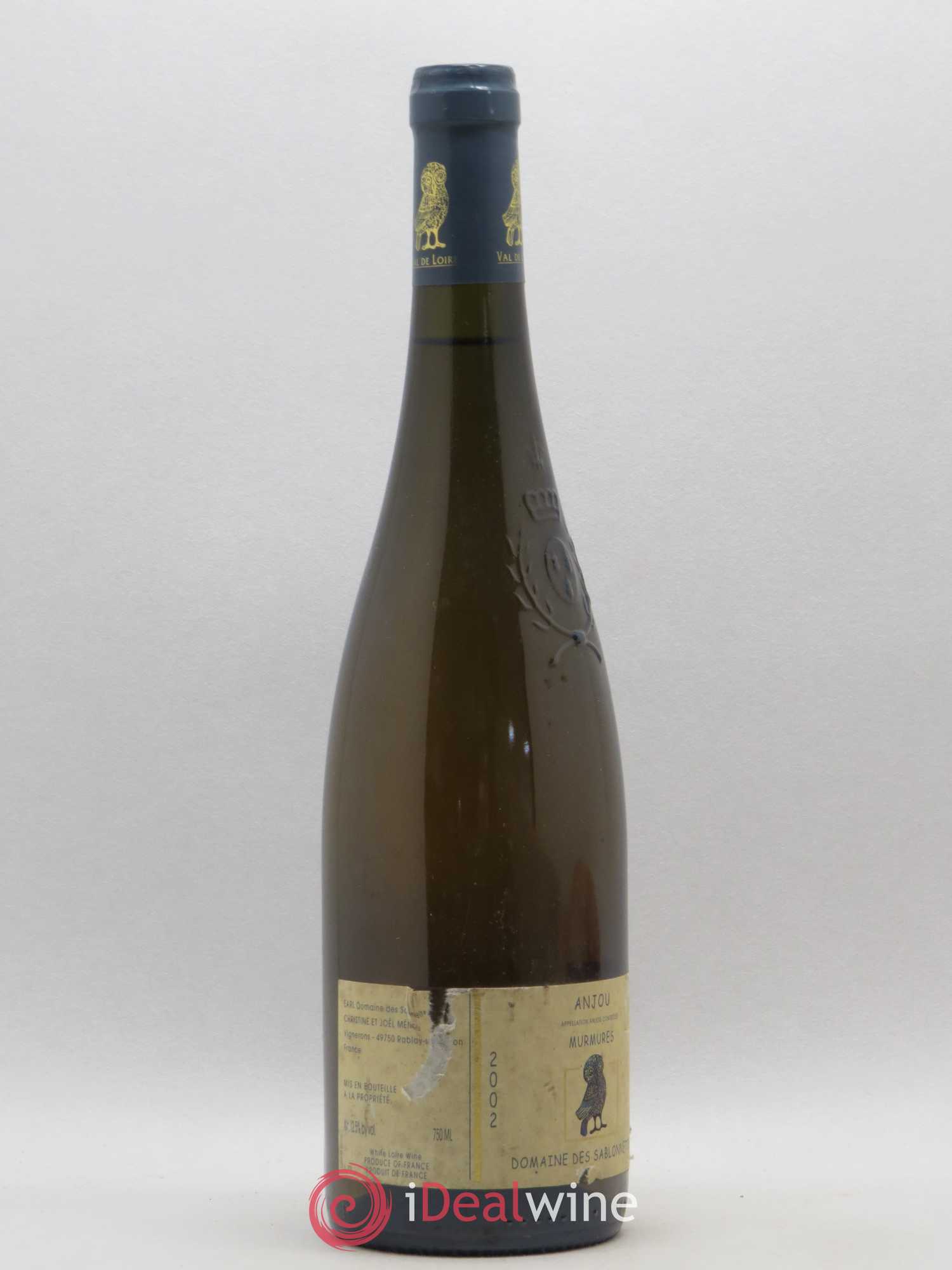 Anjou Murmures Domaine des Sablonnettes Joel Menard 2002 - Posten von 1 Flasche - 0