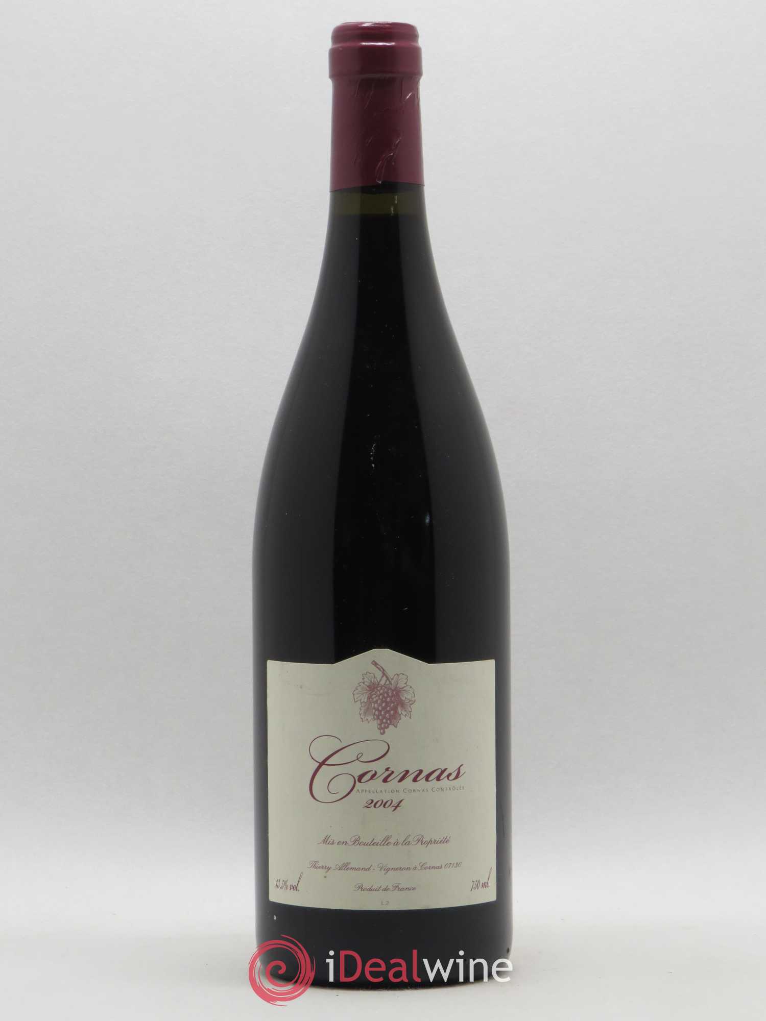 Cornas Cuvée sans soufre Thierry Allemand 2004 - Lot de 1 bouteille - 0