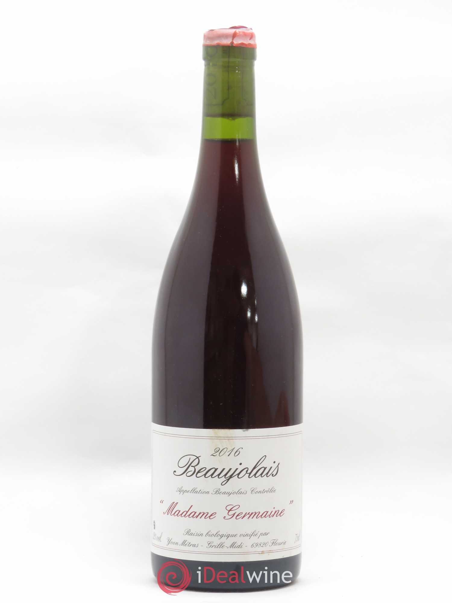 Beaujolais Madame Germaine Yvon Métras 2016 - Lot de 1 bouteille - 0