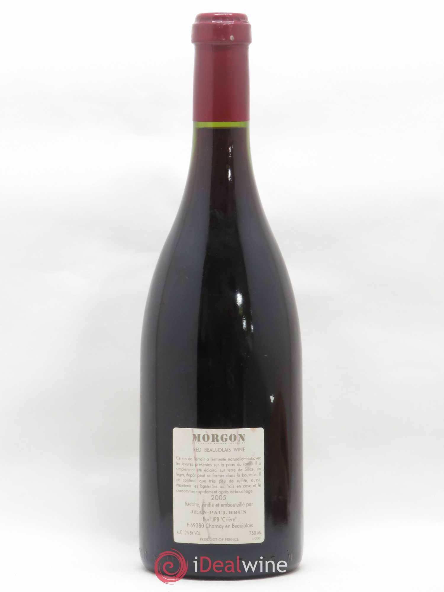 Morgon Terres dorées - J-P. Brun (Domaine des) 2005 - Lot de 1 bouteille - 1