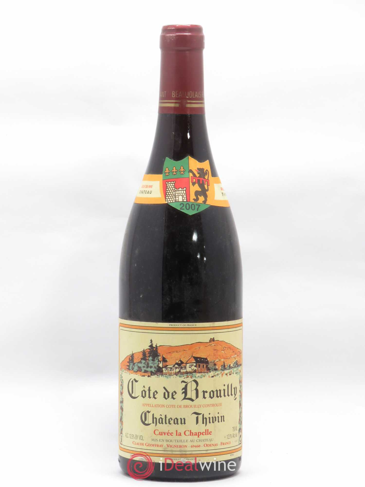 Côte de Brouilly Cuvée La Chapelle Château Thivin 2007 - Lot de 1 bouteille - 0