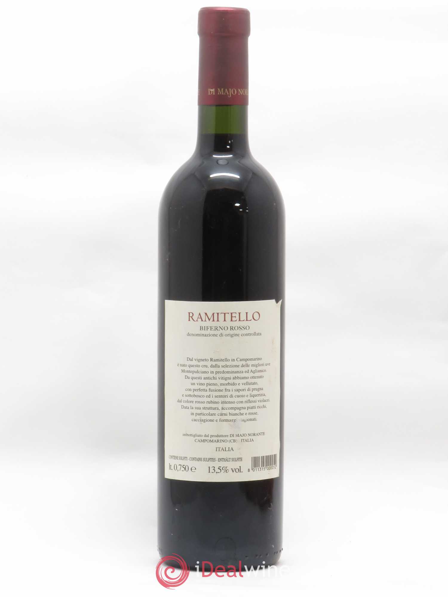 Italie Biferno Rosso DOC Ramitello Di Majo Norante 2003 - Posten von 1 Flasche - 1