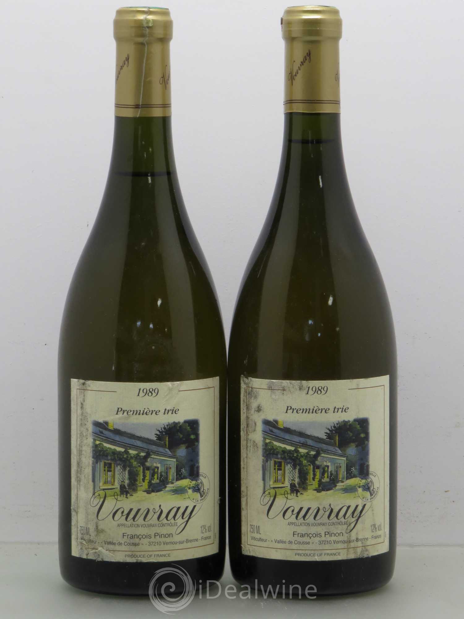 Vouvray 1ère Trie - Pinon 1989 - Lotto di 2 bottiglie - 0