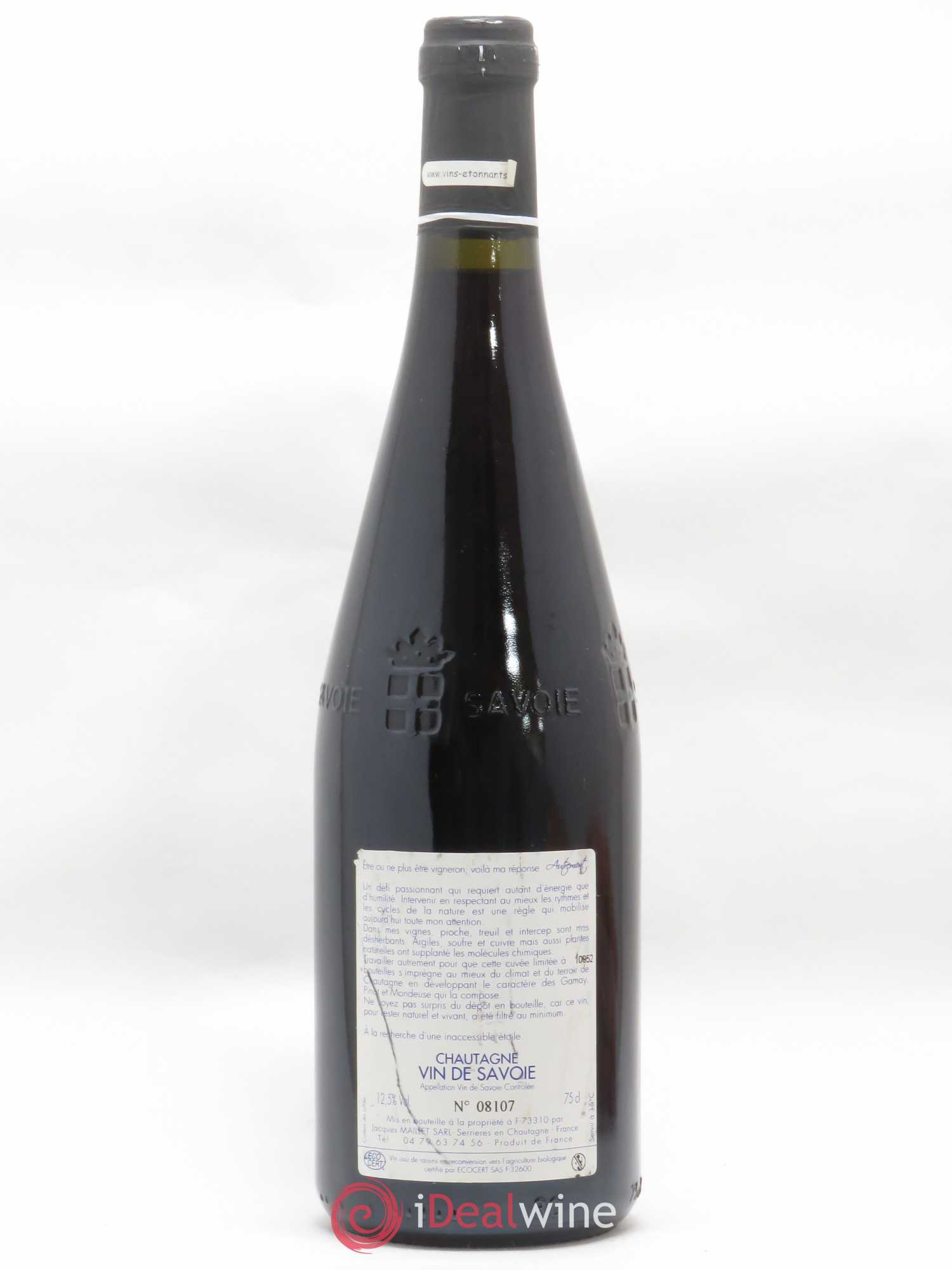 Vin de Savoie Chautagne Autrement Rouge Jacques Maillet 2005 - Lot de 1 bouteille - 1