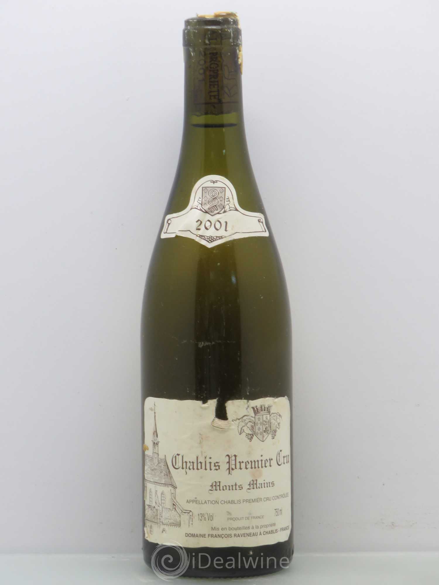 Chablis 1er Cru Monts Mains Raveneau (Domaine) 2001 - Lot de 1 bouteille - 0