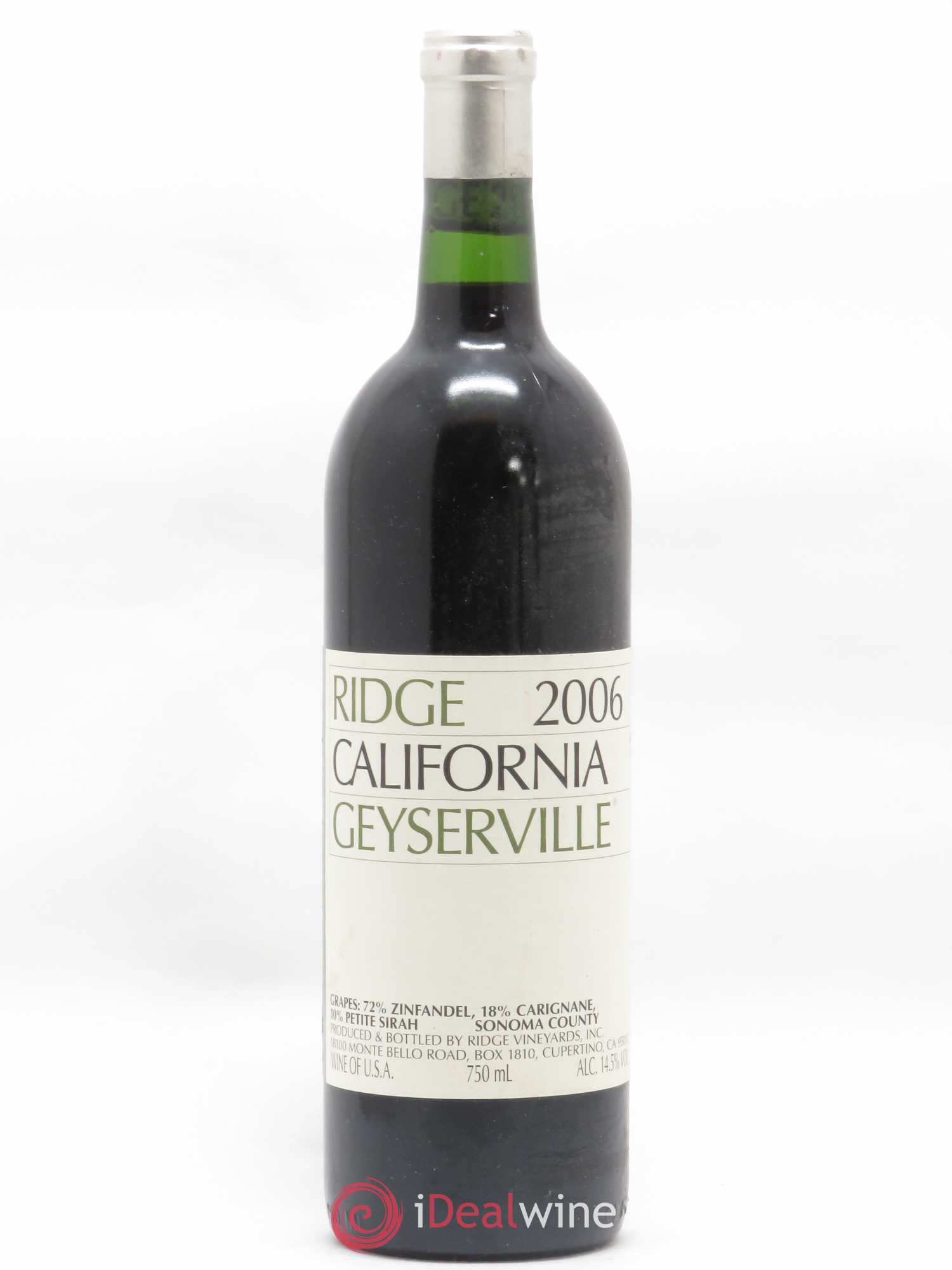 USA Californie Ridge Geyserville 2006 - Lot de 1 bouteille - 0