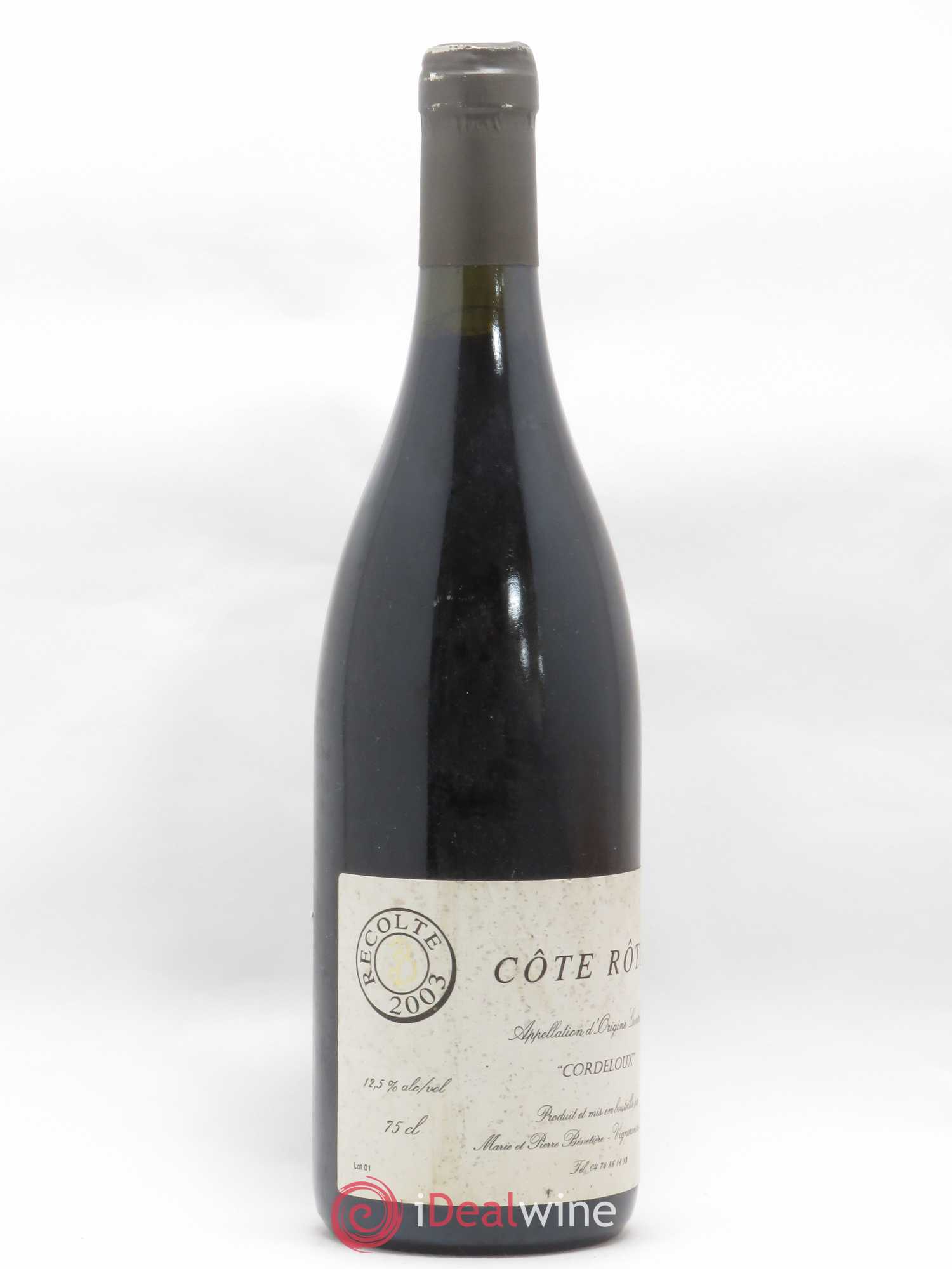 Côte-Rôtie Cordeloux Marie et Pierre Bénetière (Domaine) 2003 - Lot de 1 bouteille - 1