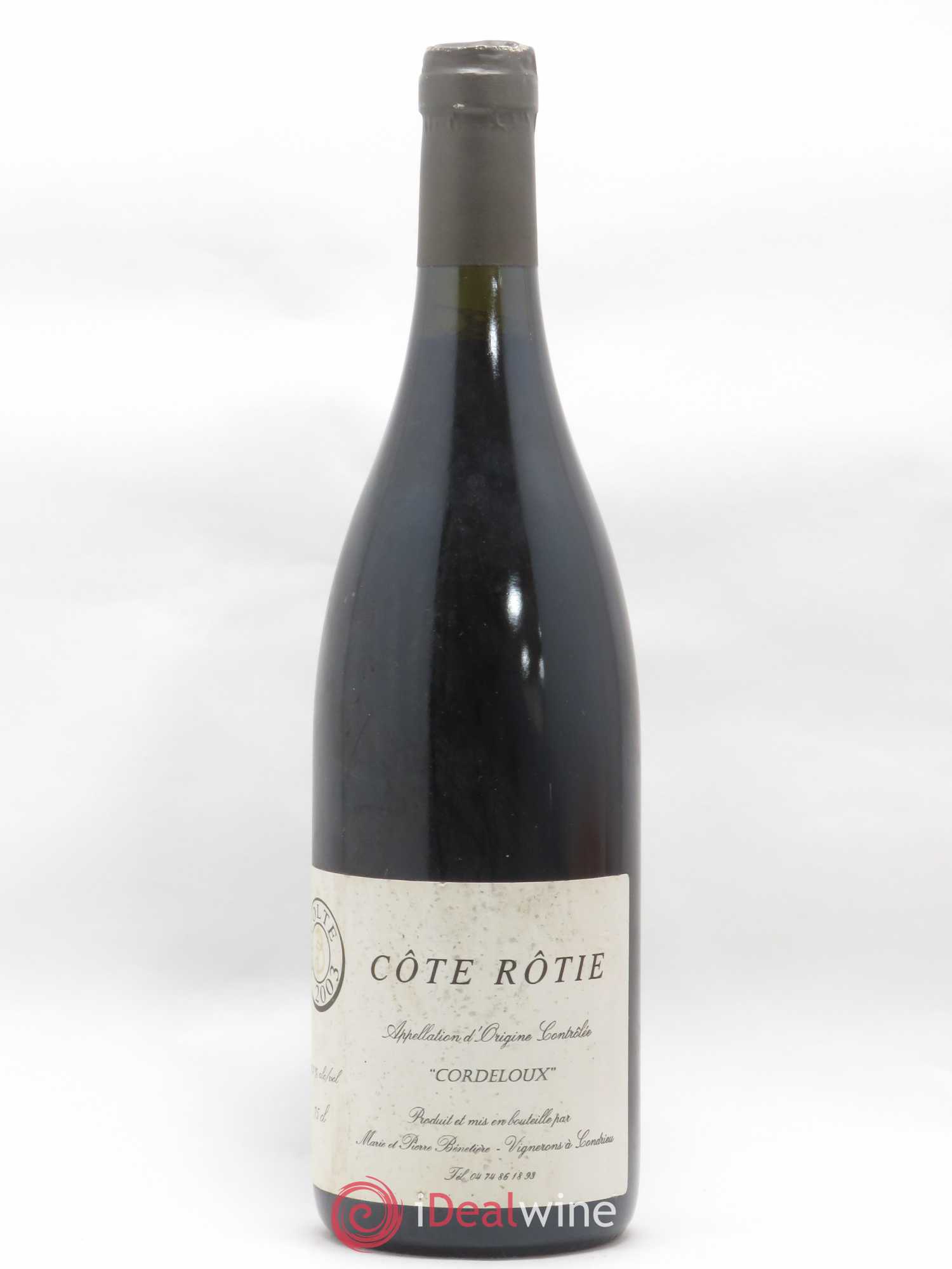Côte-Rôtie Cordeloux Marie et Pierre Bénetière (Domaine) 2003 - Lot de 1 bouteille - 0
