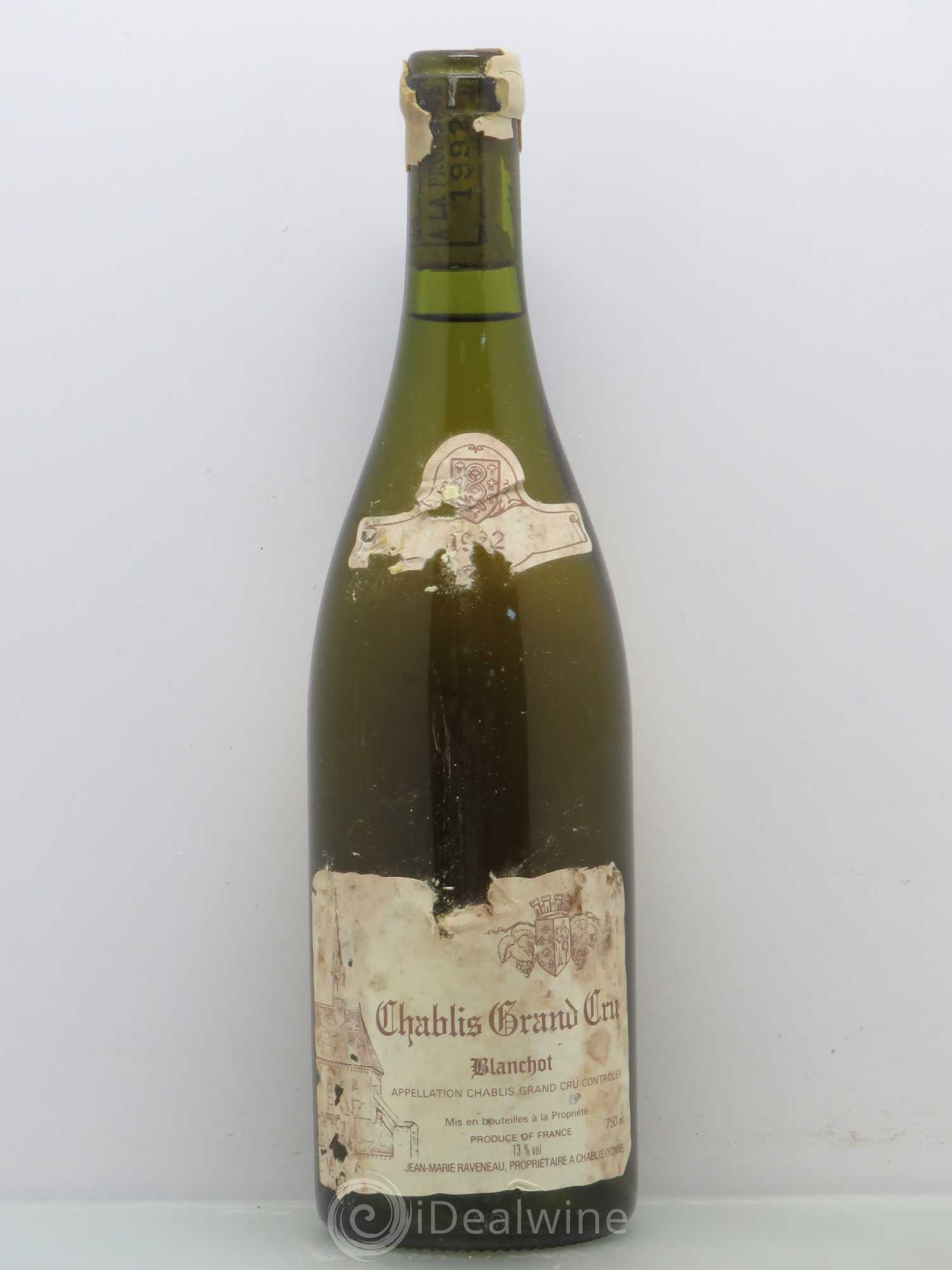 Chablis Grand Cru Blanchot Raveneau (Domaine) 1992 - Lot de 1 bouteille - 0