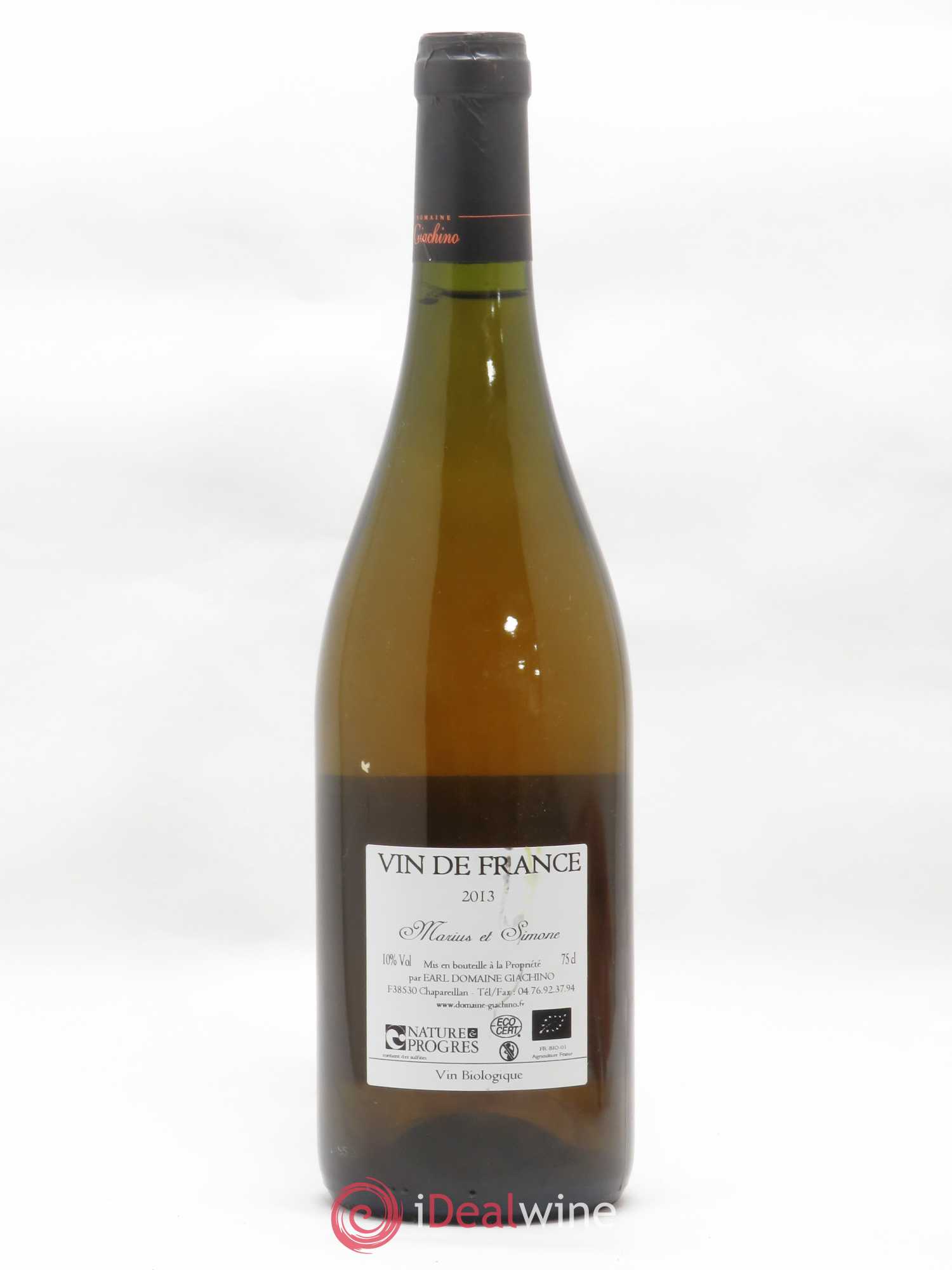 Vin de France (anciennement Vin de Savoie) Marius et Simone Giachino 2013 - Lot de 1 bouteille - 1