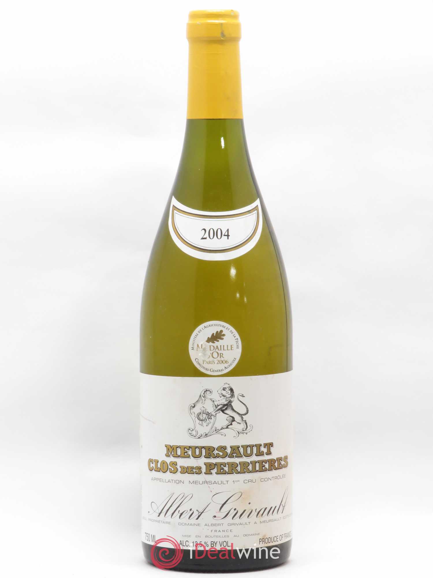 Meursault 1er Cru Clos des Perrières Monopole Albert Grivault 2004 - Lot de 1 bouteille - 0