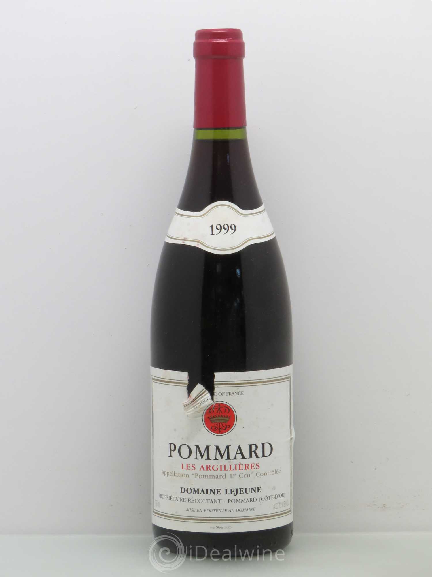 Pommard 1er Cru Les Argillieres - Domaine Lejeune 1999 - Posten von 1 Flasche - 0