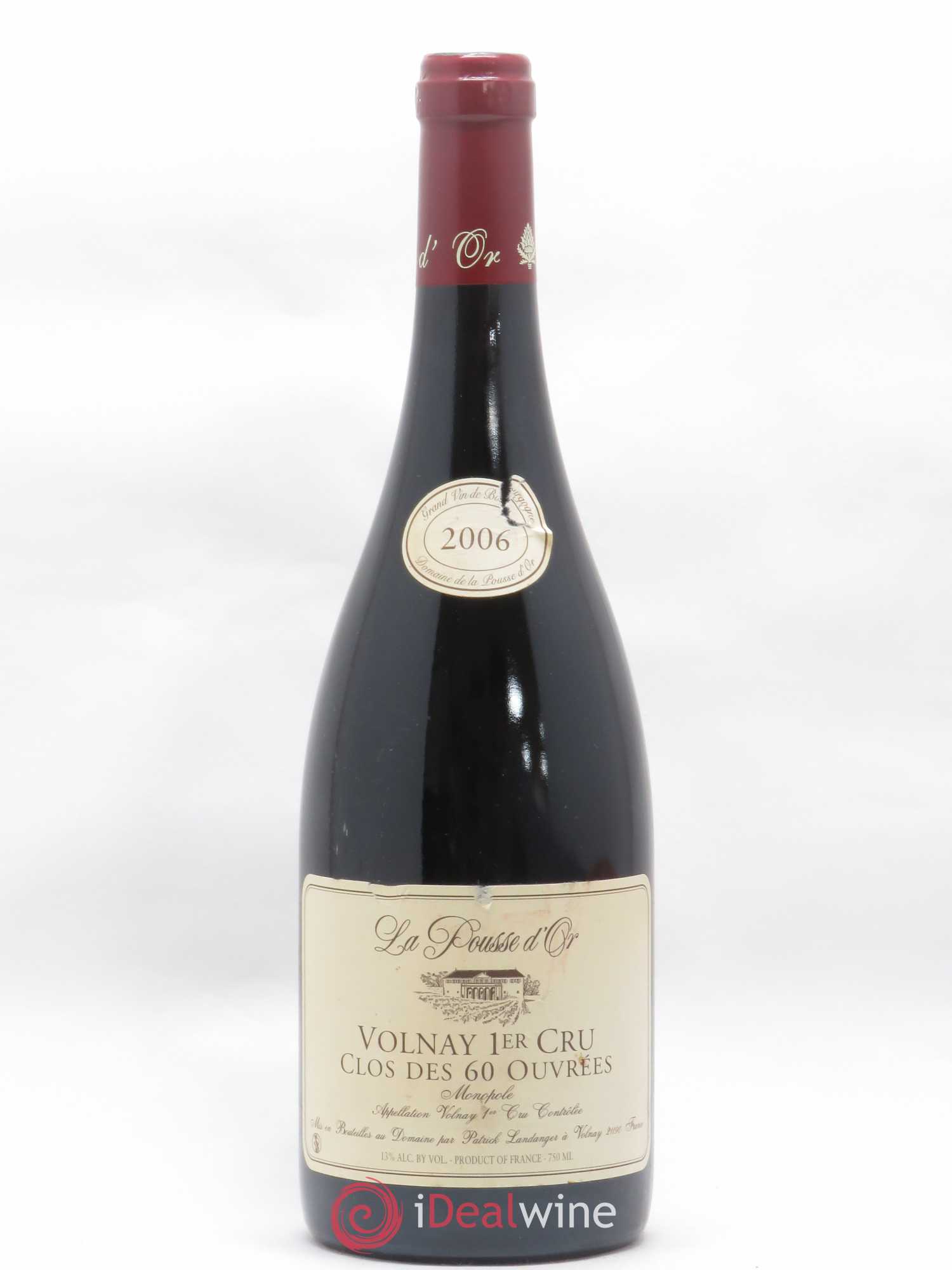 Volnay 1er Cru Clos des 60 ouvrées La Pousse d'Or (Domaine de) 2006 - Lot de 1 bouteille - 0