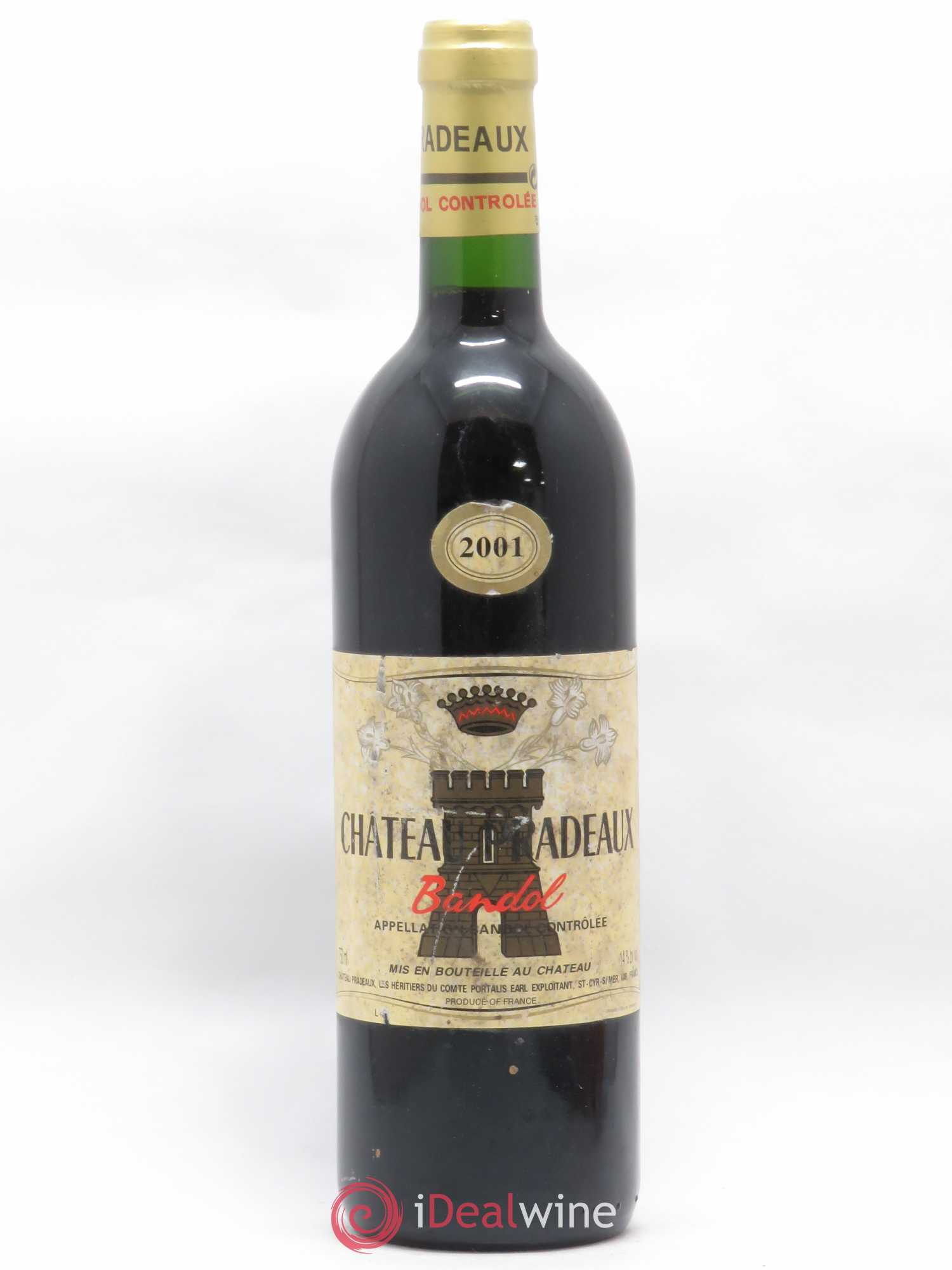 Bandol Château Pradeaux Famille Portalis 2001 - Lot de 1 bouteille - 0