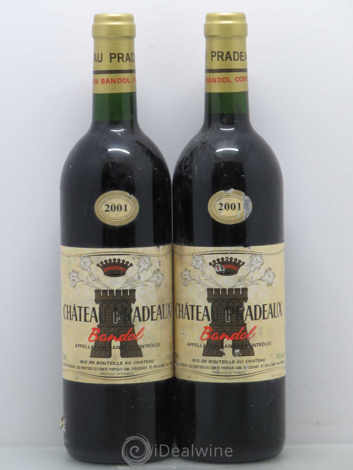 Bandol Château Pradeaux Famille Portalis 2001 - Lot de 2 bouteilles - 0