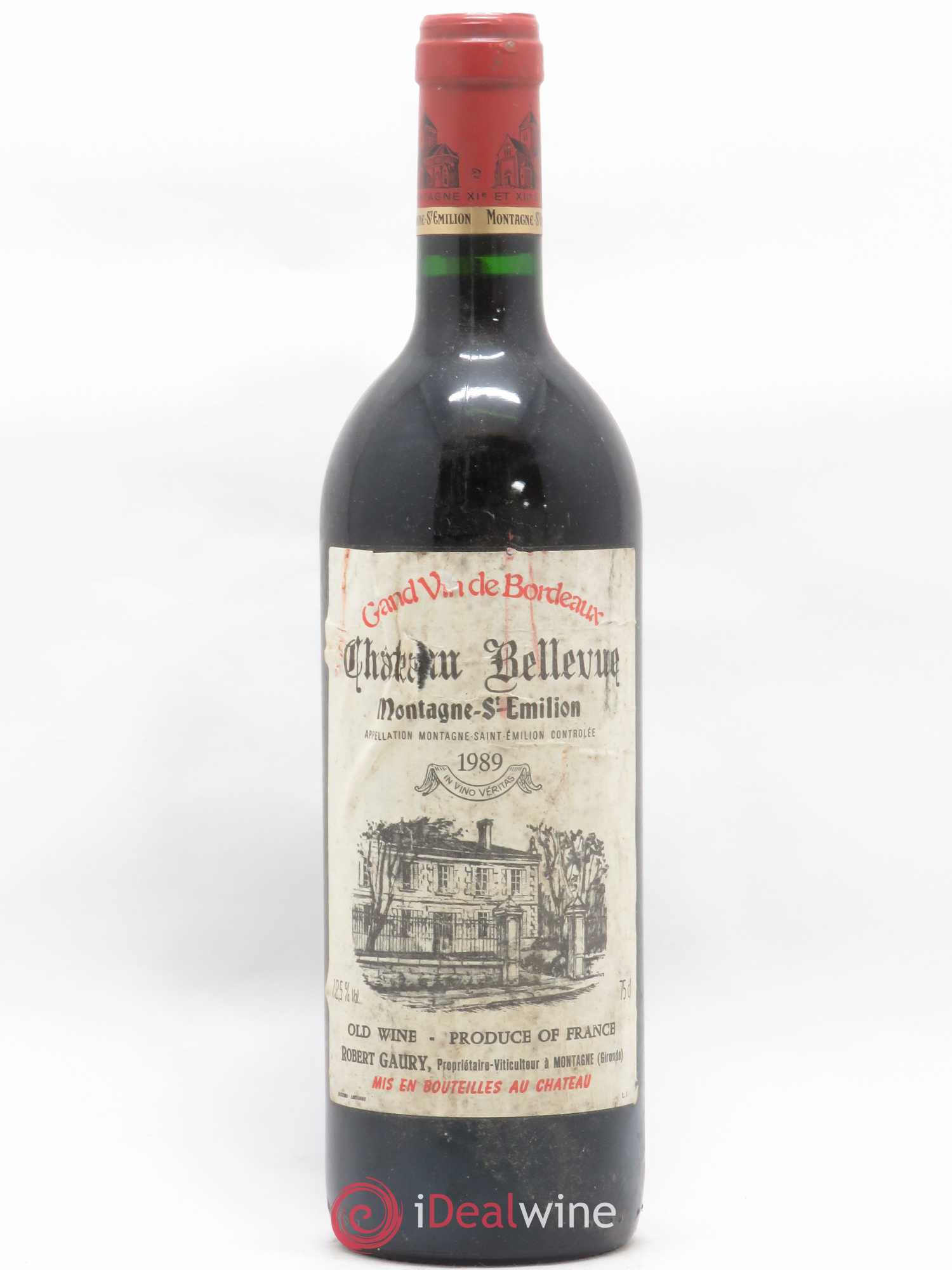 Montagne Saint-Émilion Château Bellevue 1989 - Lot de 1 bouteille - 0