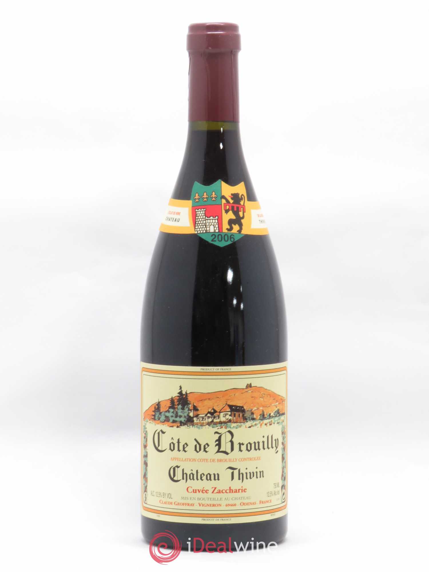 Côte de Brouilly Cuvée Zaccharie Château Thivin 2006 - Lot de 1 bouteille - 0