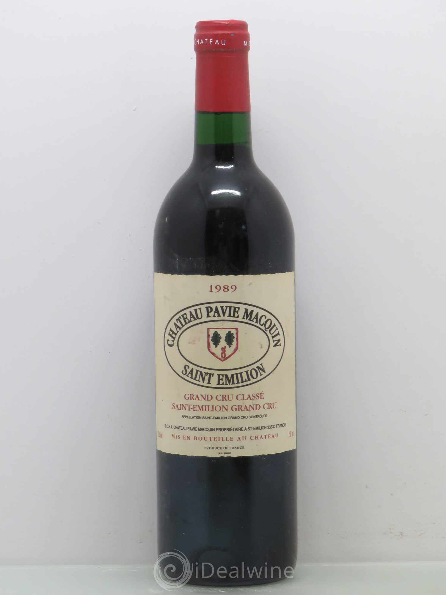 Château Pavie Macquin 1er Grand Cru Classé B 1989 - Lot de 1 bouteille - 0