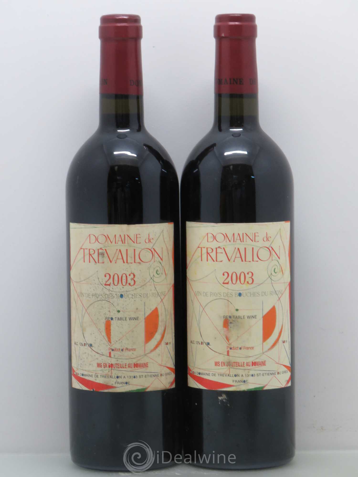 Coteaux d'Aix-en-Provence Trévallon (Domaine de) Eloi Dürrbach 2003 - Lot de 2 bouteilles - 0