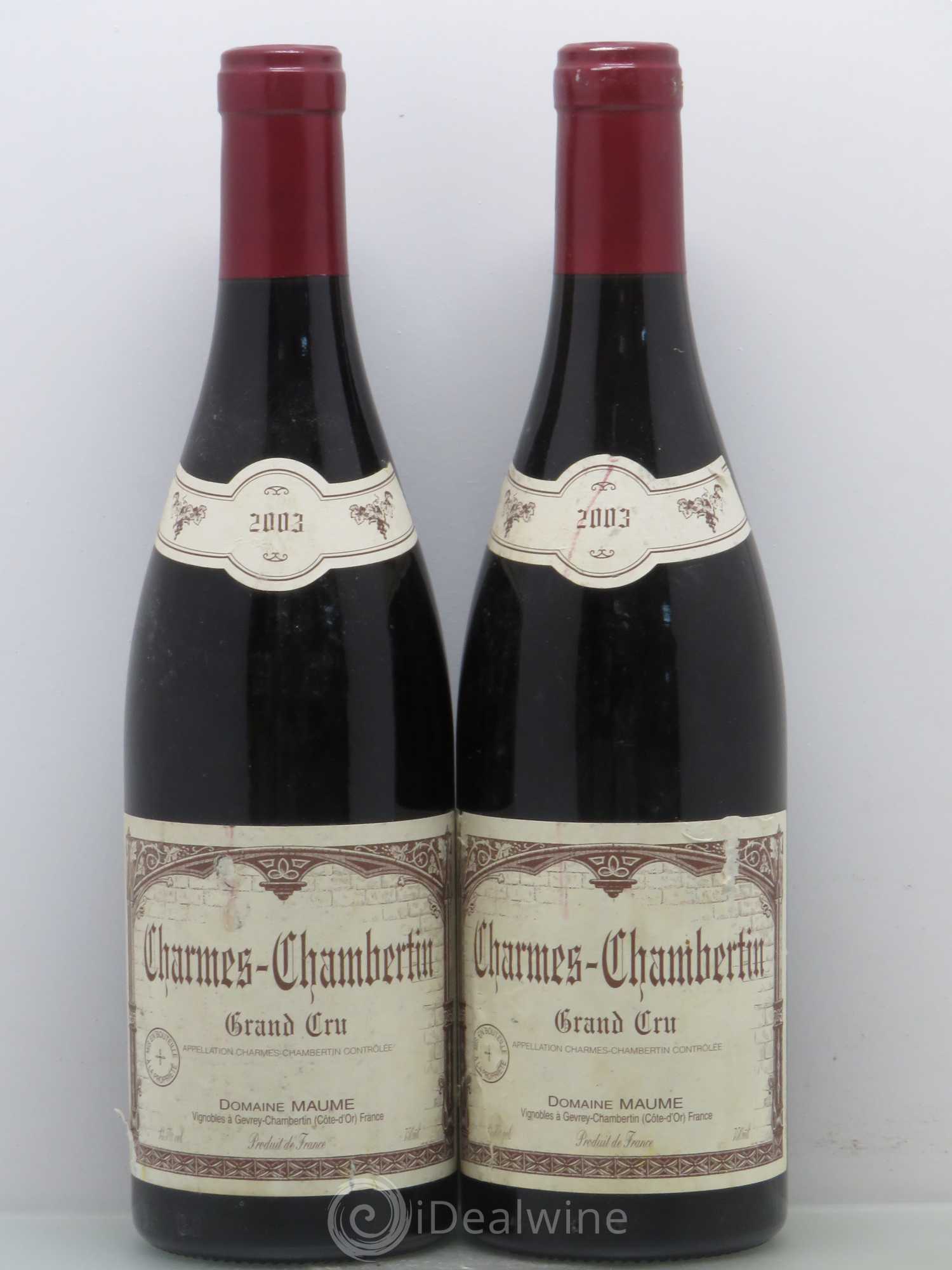 Charmes-Chambertin Grand Cru Domaine Maume 2003 - Posten von 2 Flaschen - 0