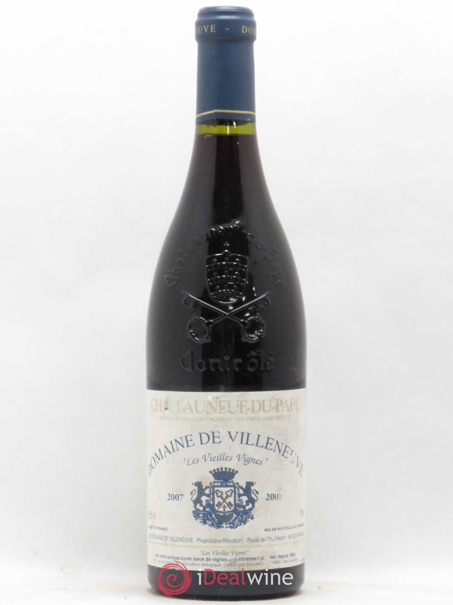 Châteauneuf-du-Pape Vieilles Vignes Domaine de Villeneuve 2007 - Posten von 1 Flasche - 0