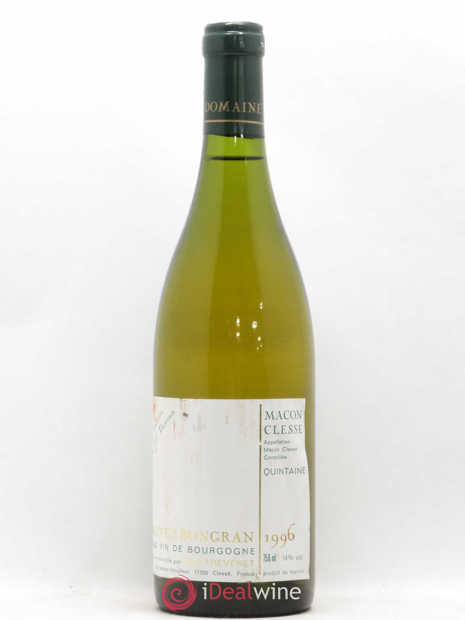 Mâcon Cléssé Cuvée Quintaine Tradition J Thevenet Domaine de la Bongran 1996 - Posten von 1 Flasche - 1