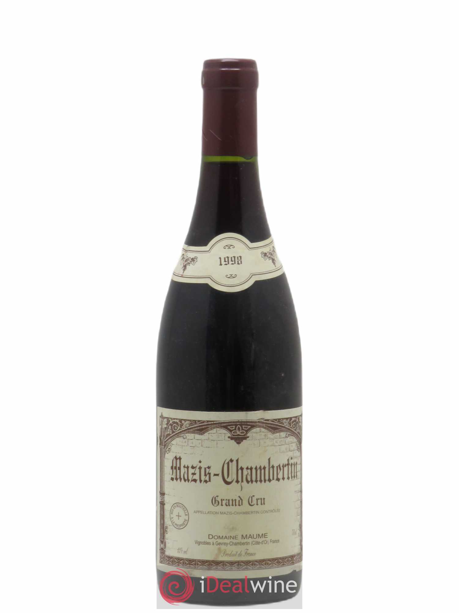 Mazis-Chambertin Grand Cru Maume (Domaine) 1998 - Lot de 1 bouteille - 0